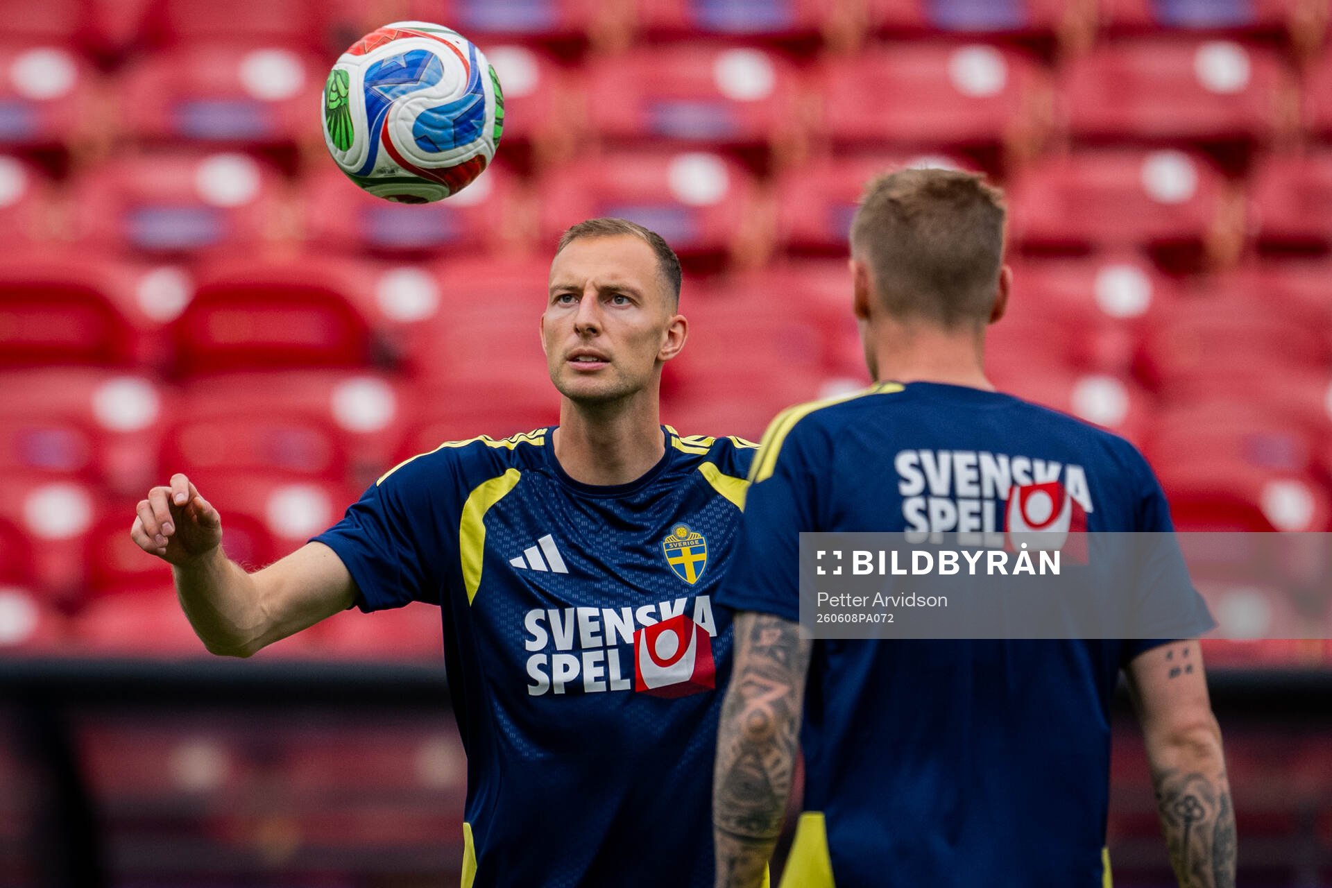 Gustaf Nilsson of the Swedish national football team at a