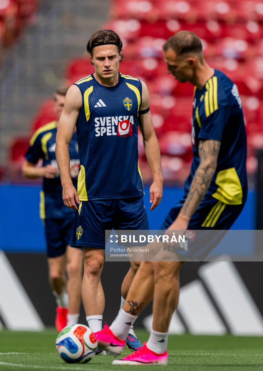 Mattias Svanberg of the Swedish national football team at a
