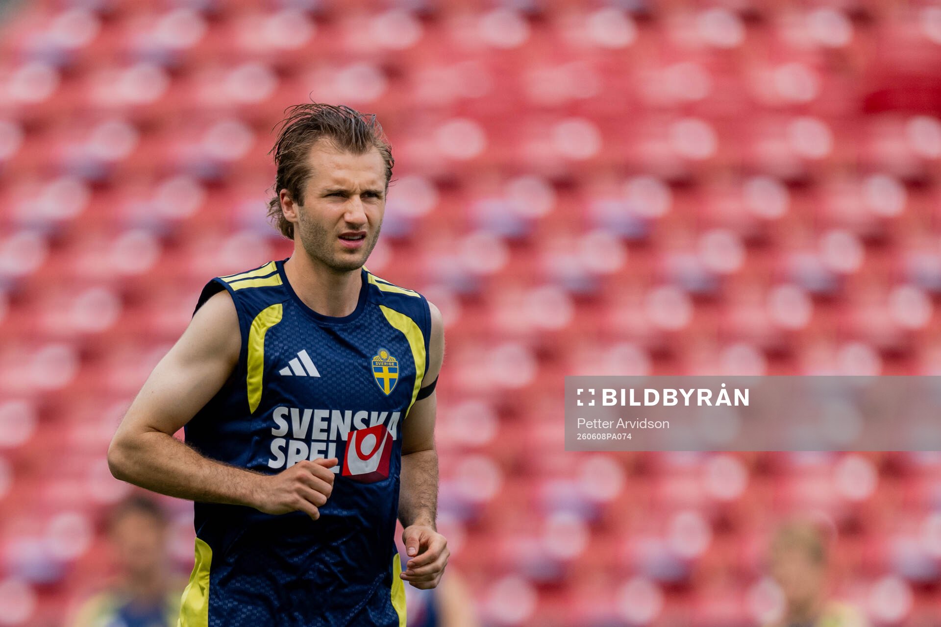 Benjamin Nygren of the Swedish national football team at a
