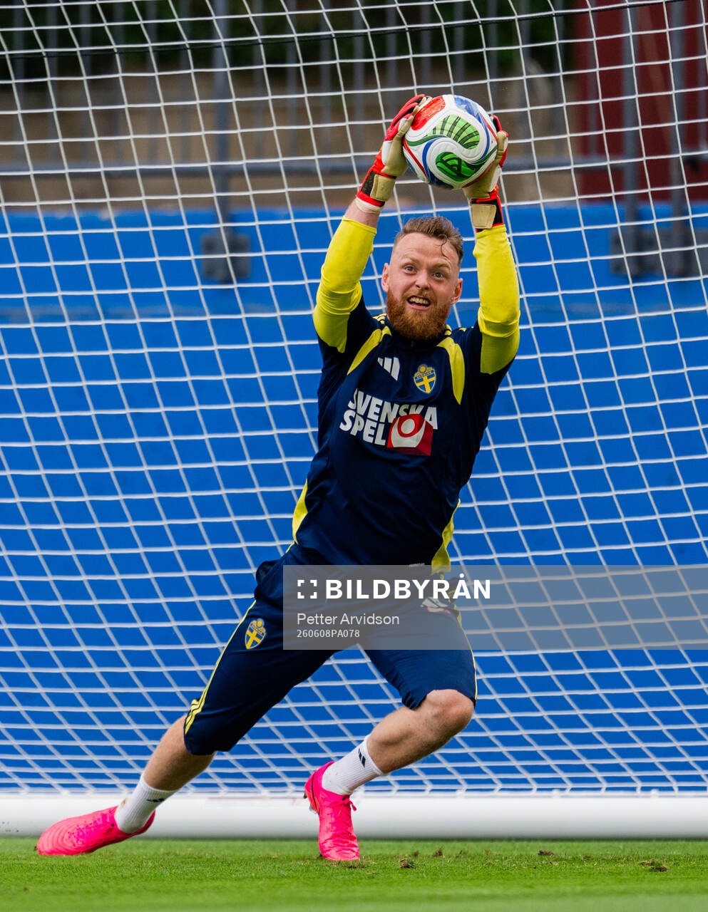 of the Swedish national football team at a training session