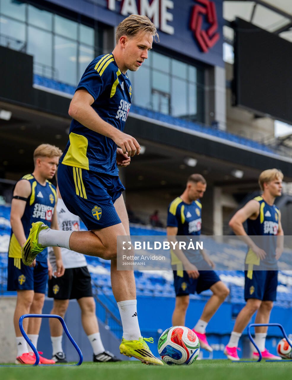 Herman Johansson of the Swedish national football team at a