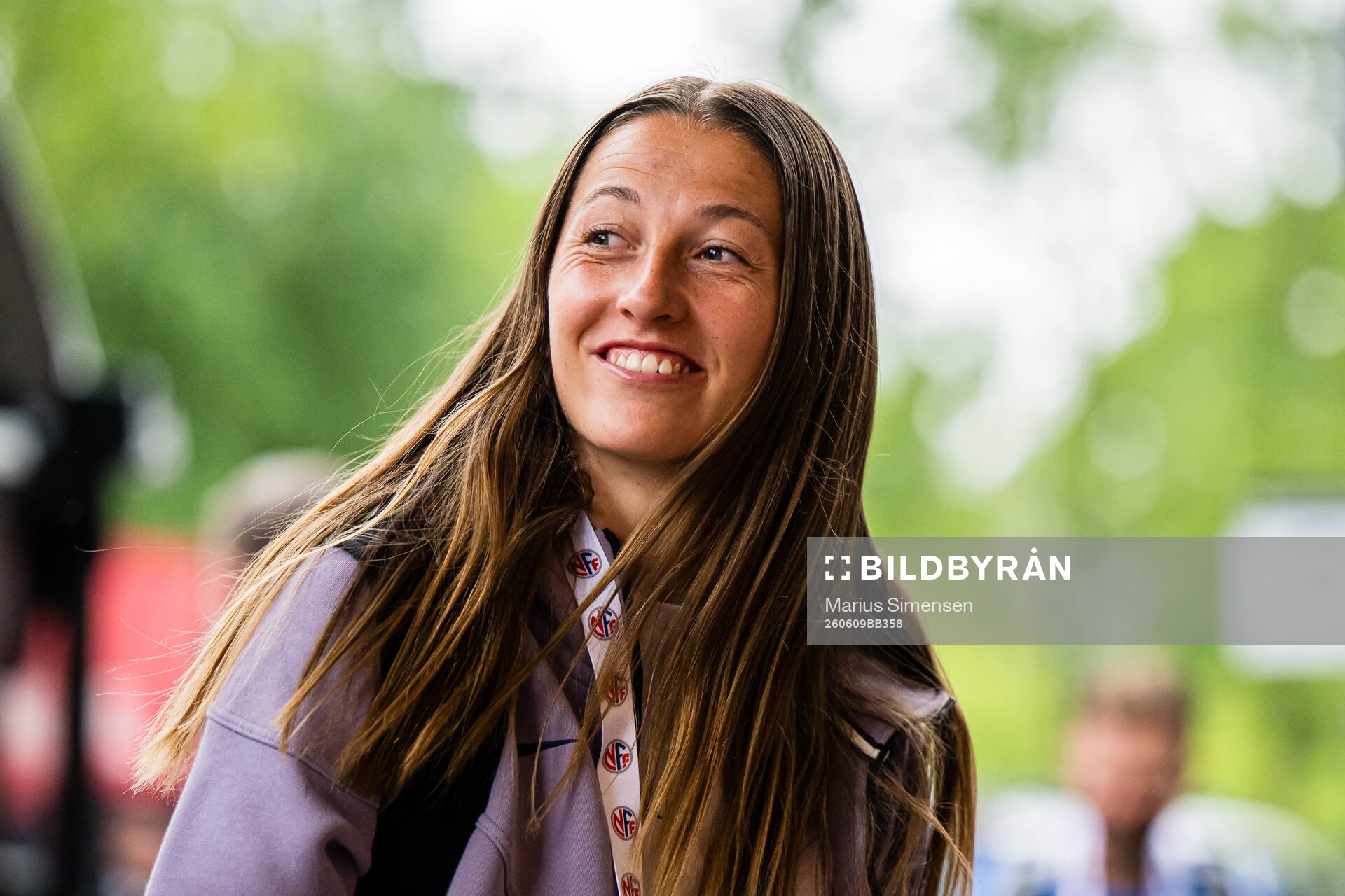 Goalkeeper Cecilie Fiskerstrand of Norway arrives
