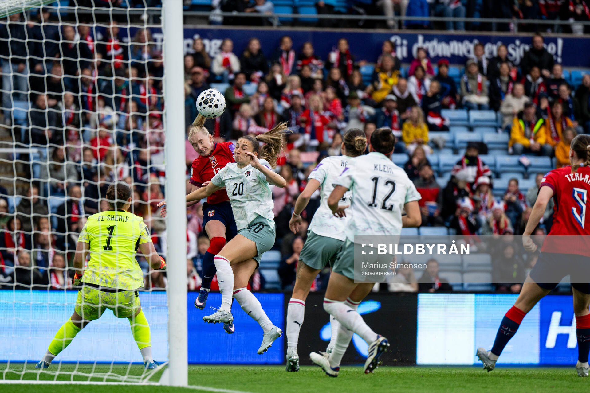 Thea Bjelde of Norway scores 1-0