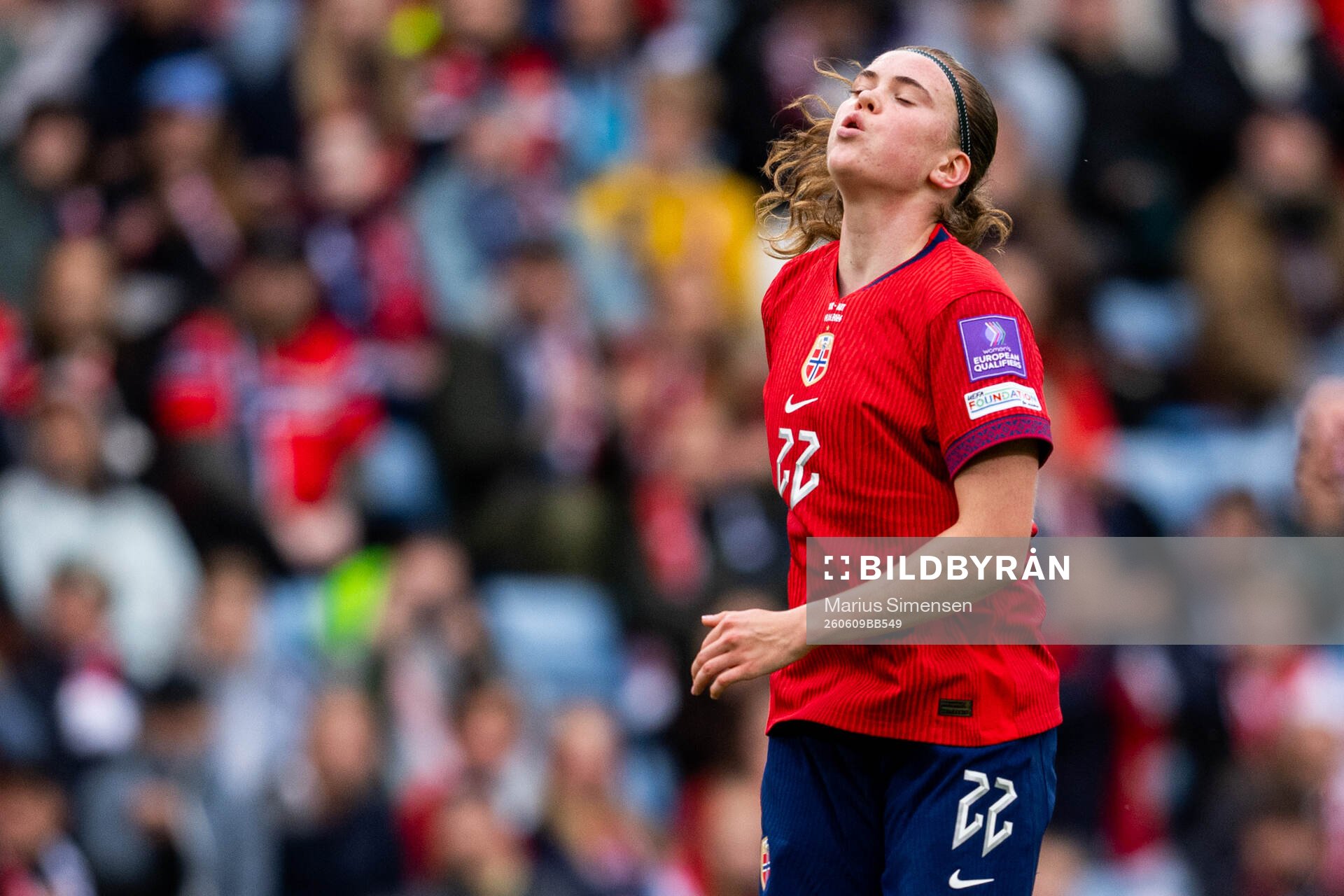 Signe Gaupset of Norway looks dejected