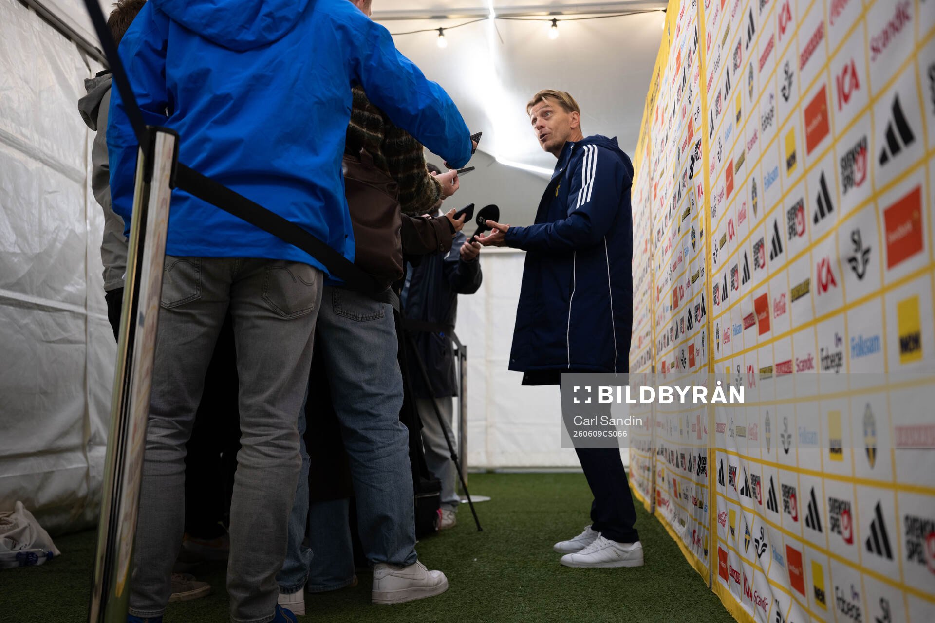 Head coach Tony Gustavsson of Sweden in mixed zone
