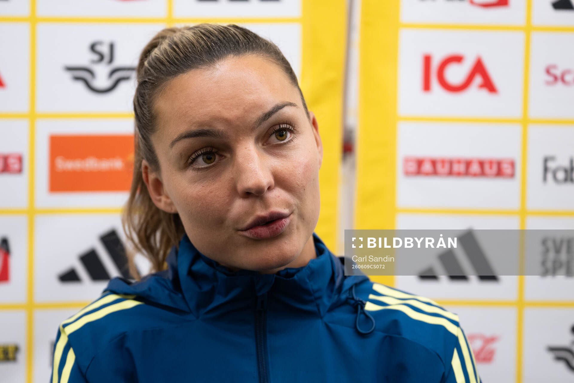 Johanna Rytting Kaneryd of Sweden in mixed zone