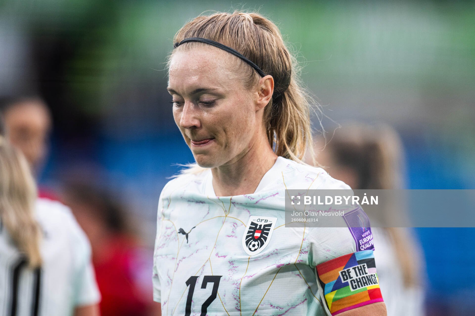Sarah Puntigam of Austria looks dejected