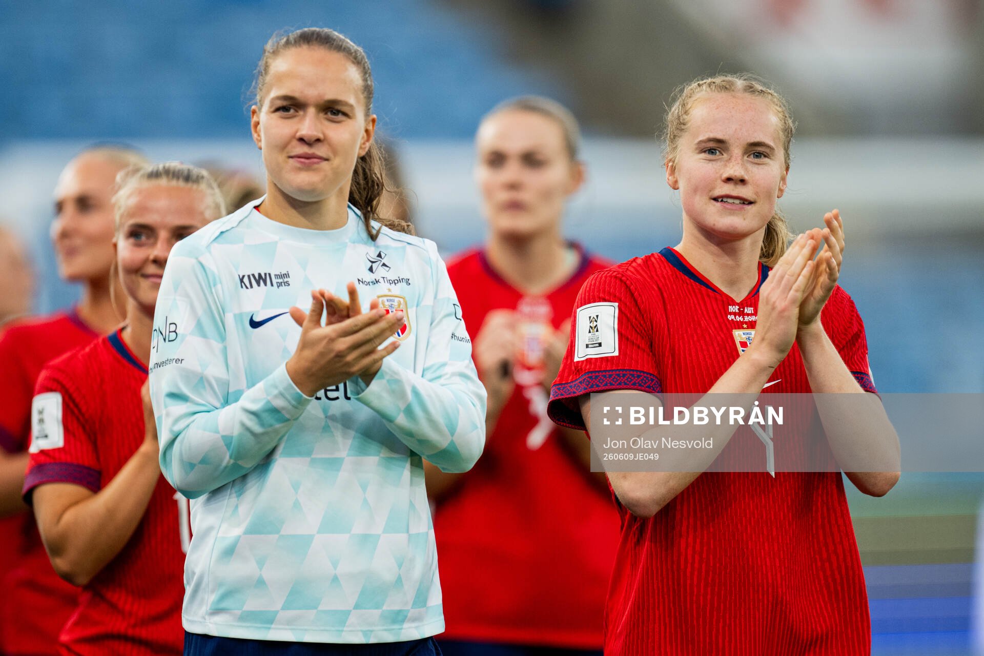 Iris Omarsdottir and Julie Blakstad of Norway