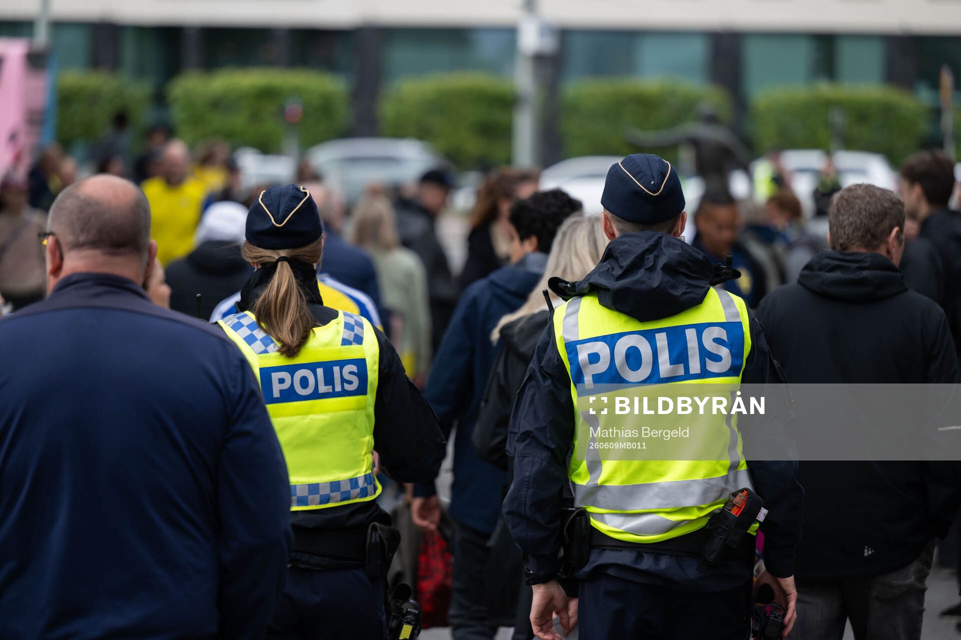 Police outside the stadium