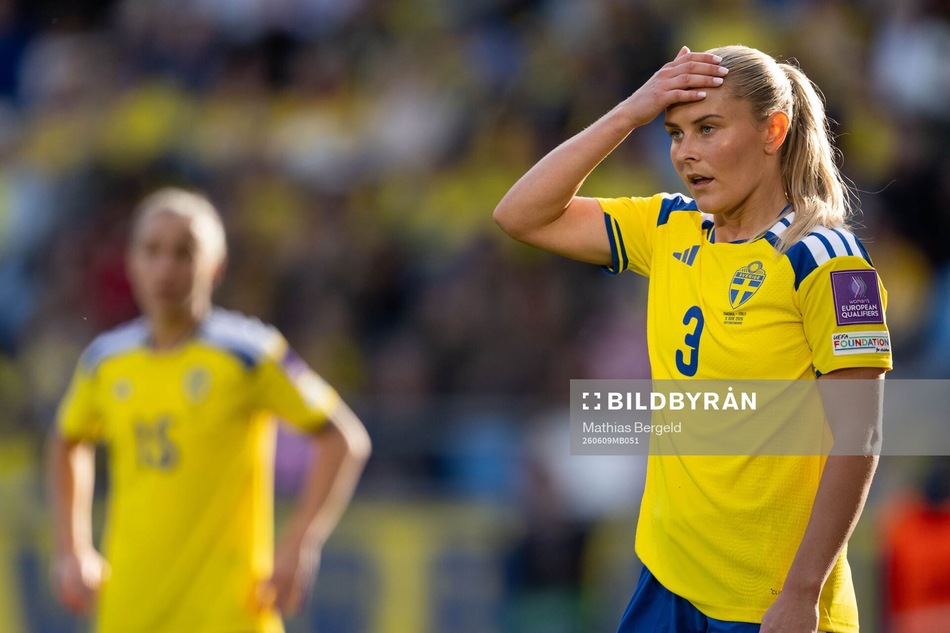 Amanda Nildén of Sweden looks dejected