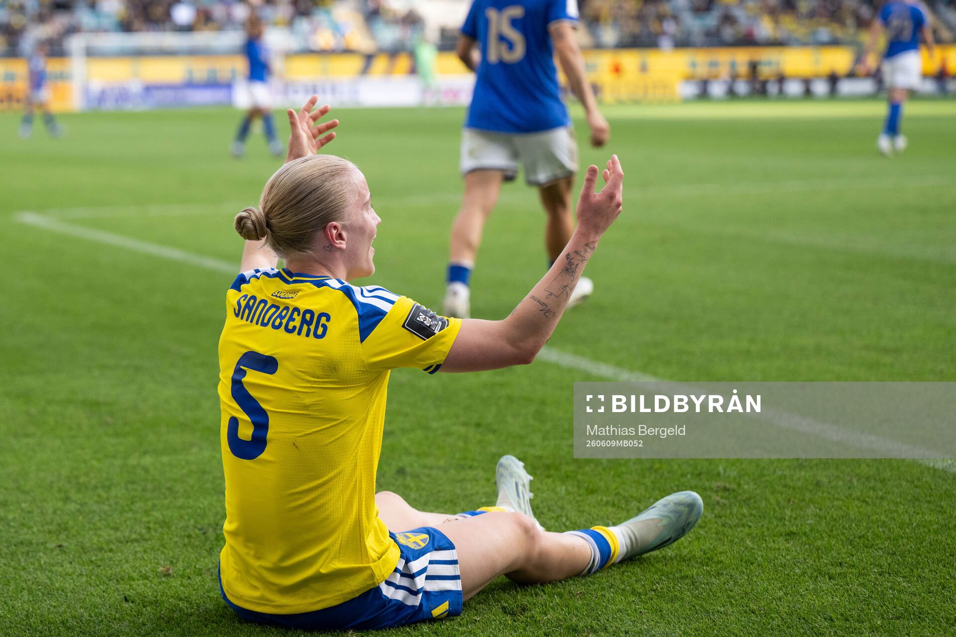 Anna Sandberg of Sweden looks dejected