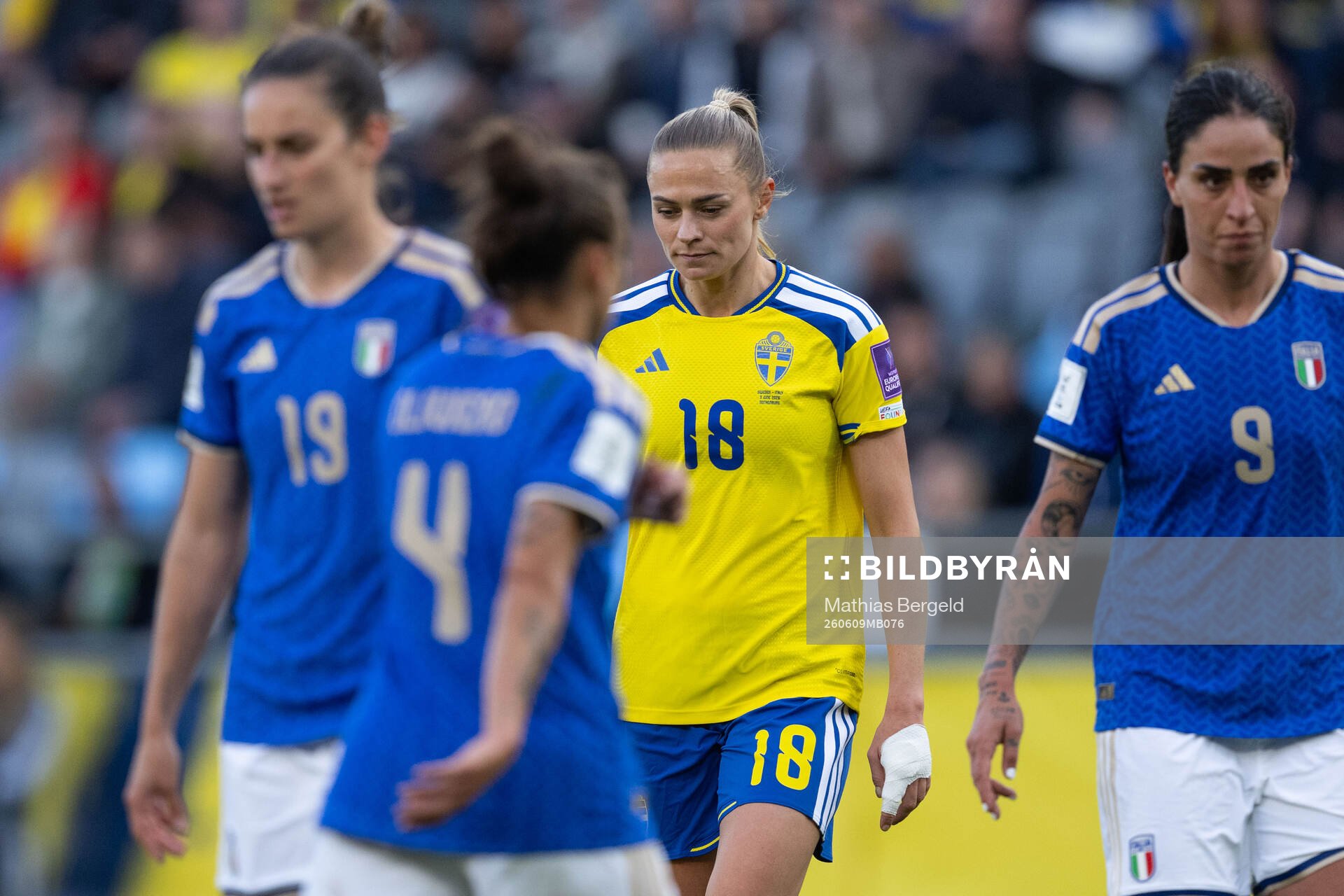 Fridolina Rolfö of Sweden looks dejected