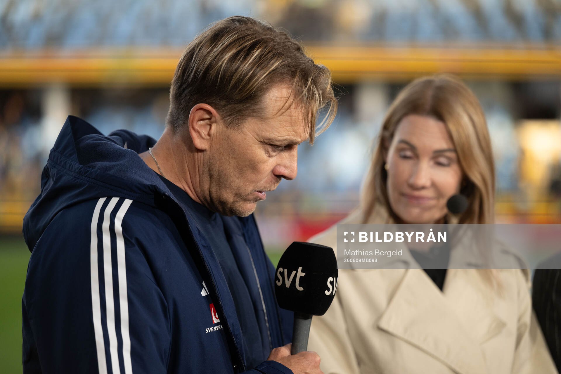 Head coach Tony Gustavsson of Sweden in TV studio of SVT