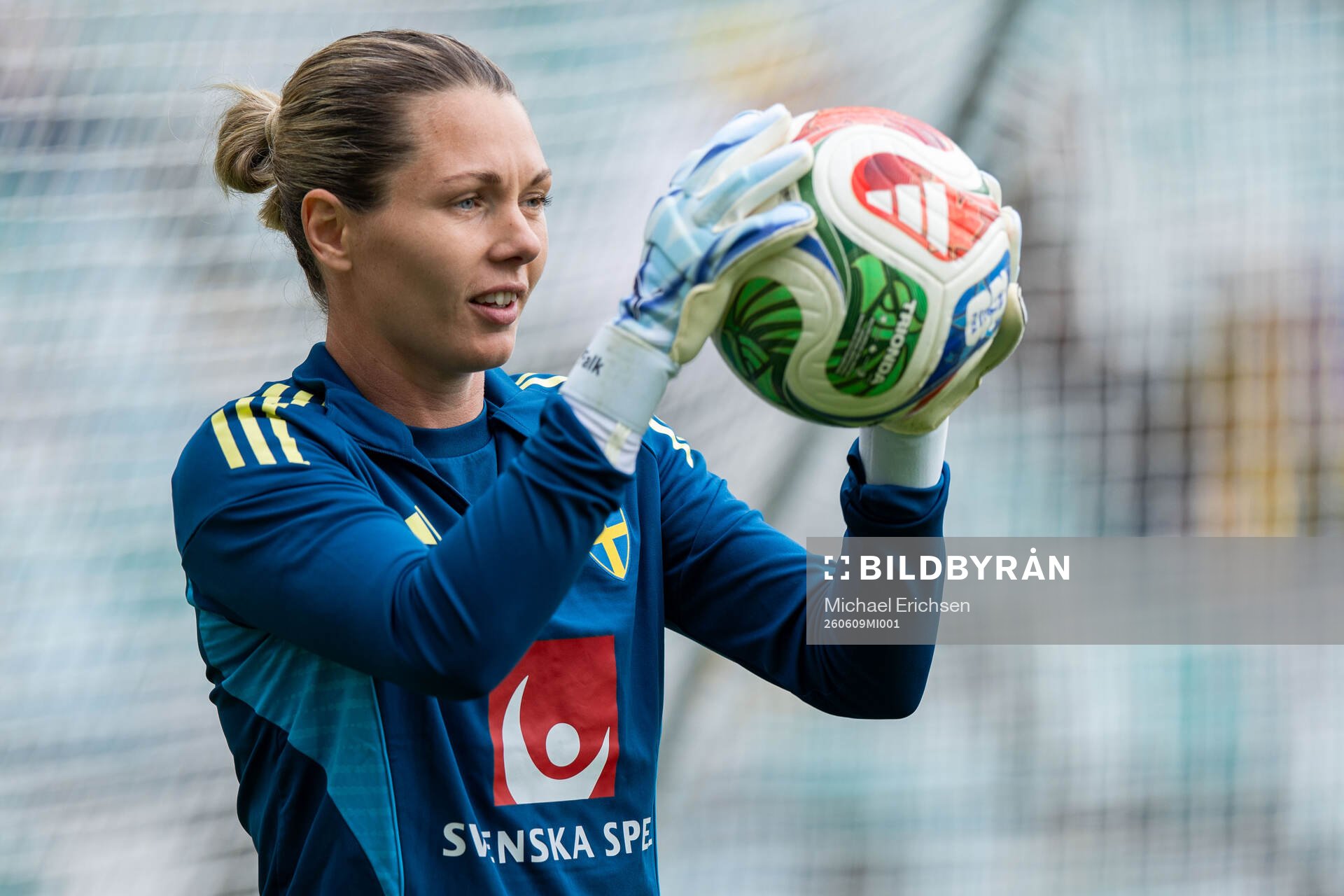 Goalkeeper Jennifer Falk of Sweden