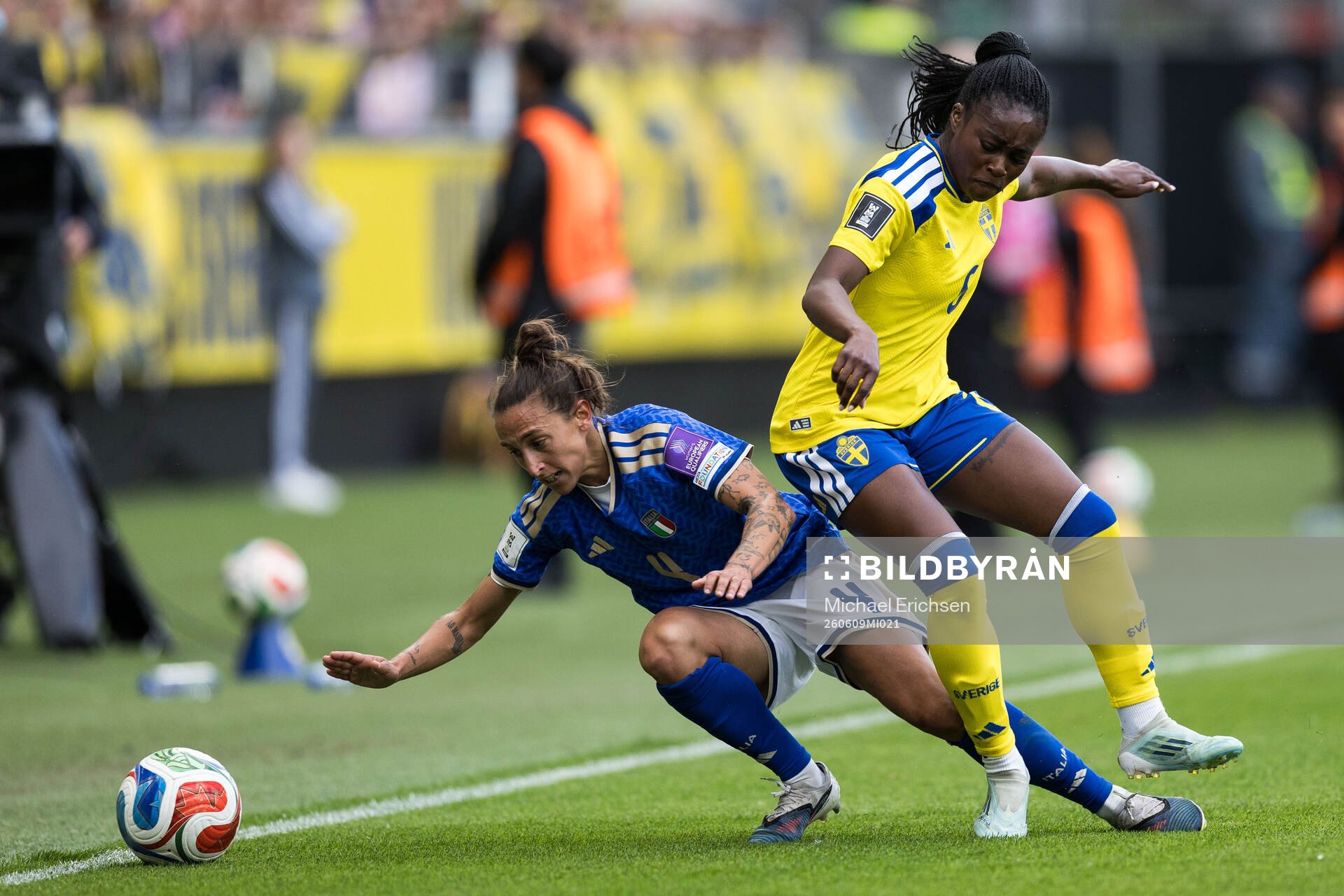 Federica D'Auria of Italy and Monica Jusu Bah of Sweden