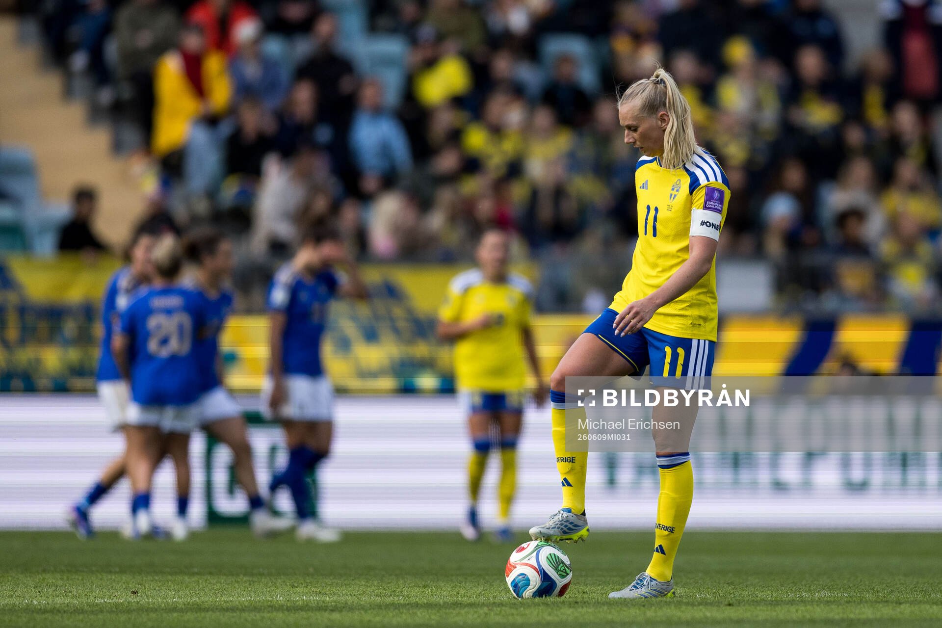 Stina Blackstenius of Sweden looks dejected