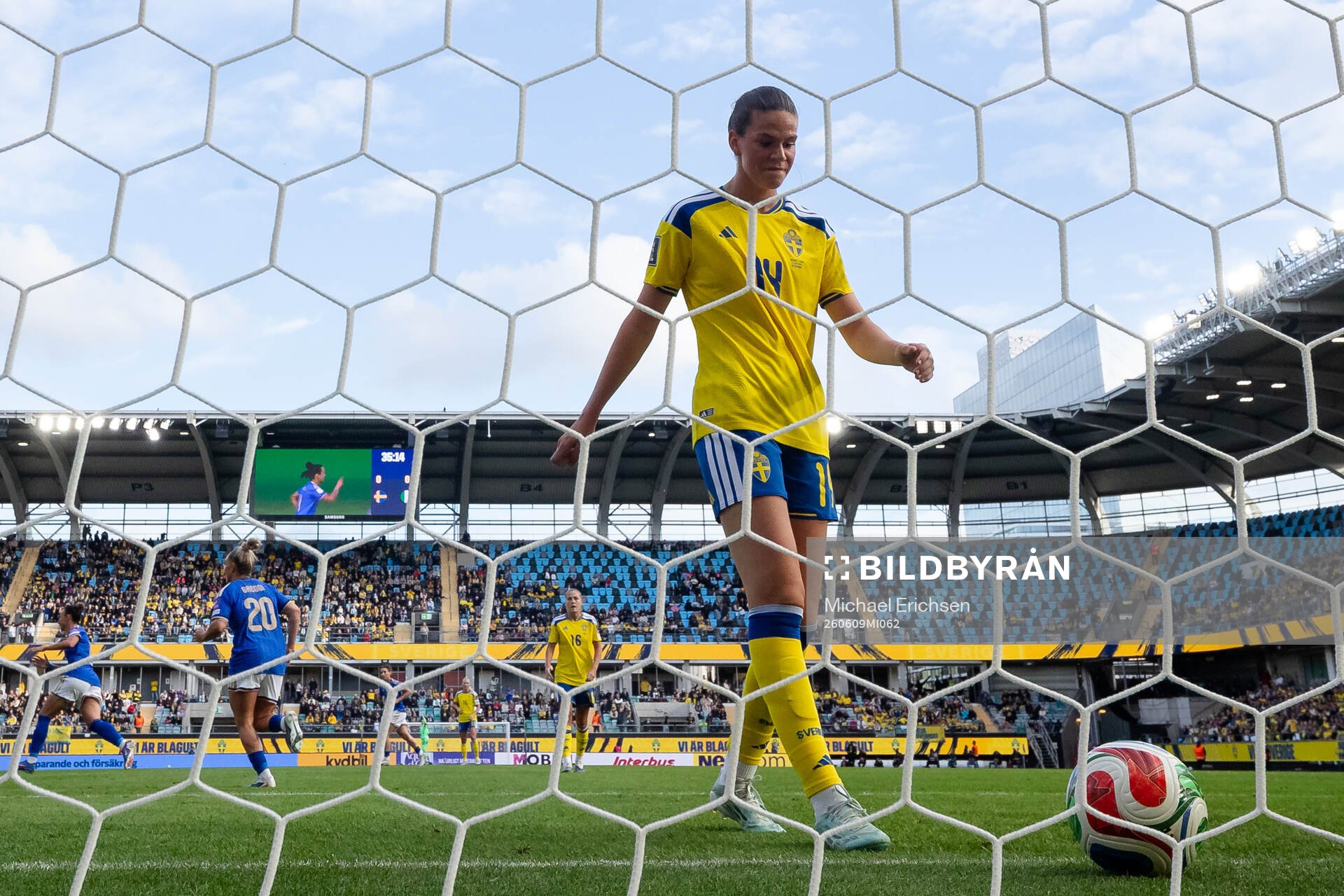 Bella Andersson of Sweden looks dejected