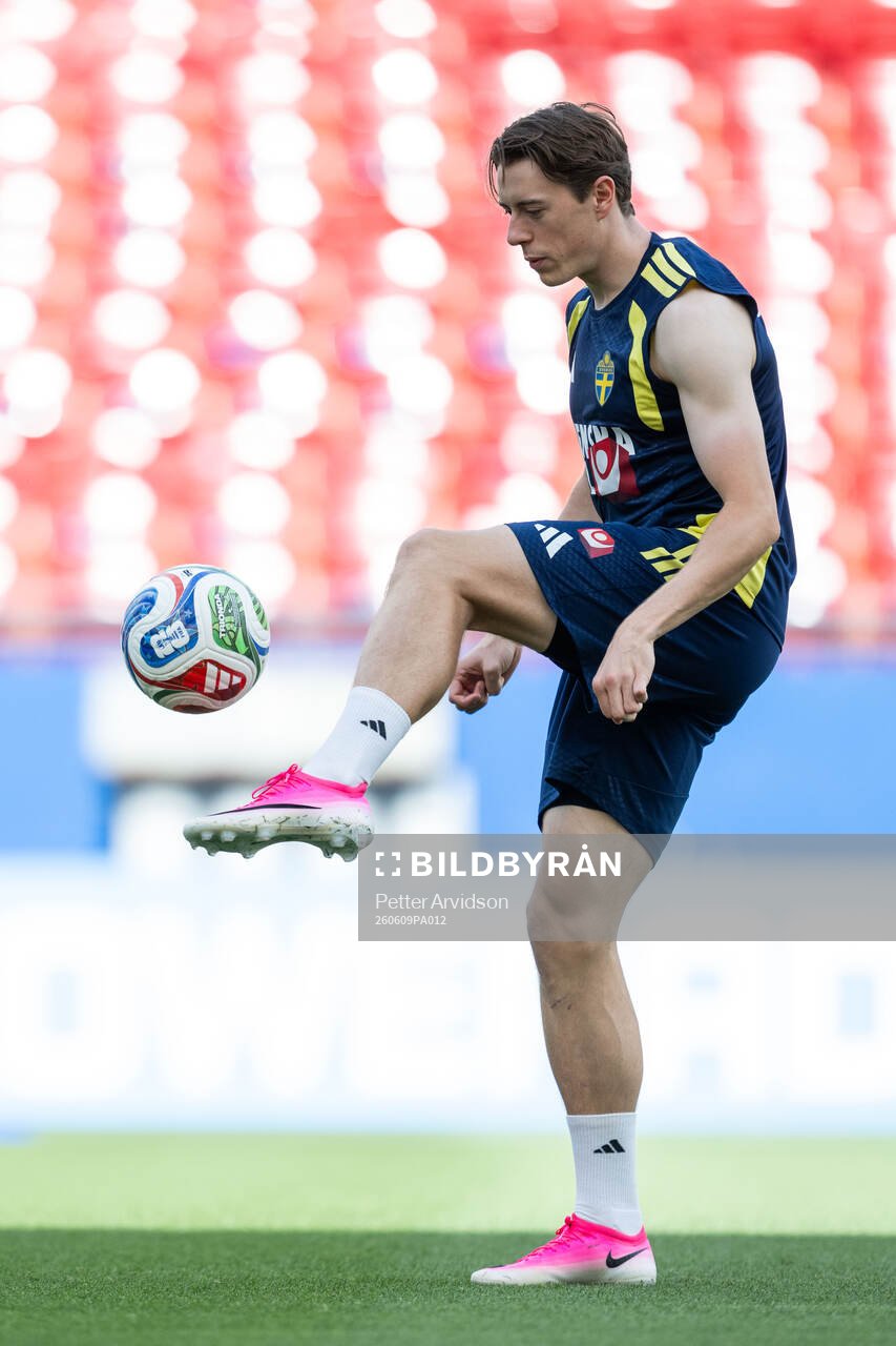 Elliot Stroud of the Swedish national football team at a
