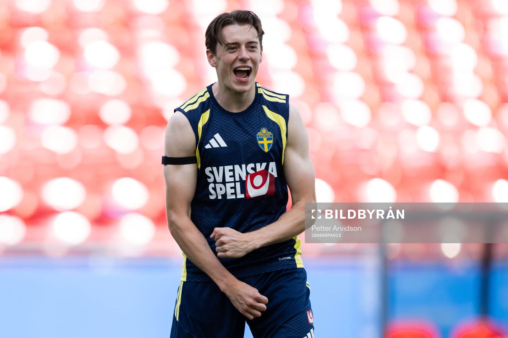 Elliot Stroud of the Swedish national football team at a