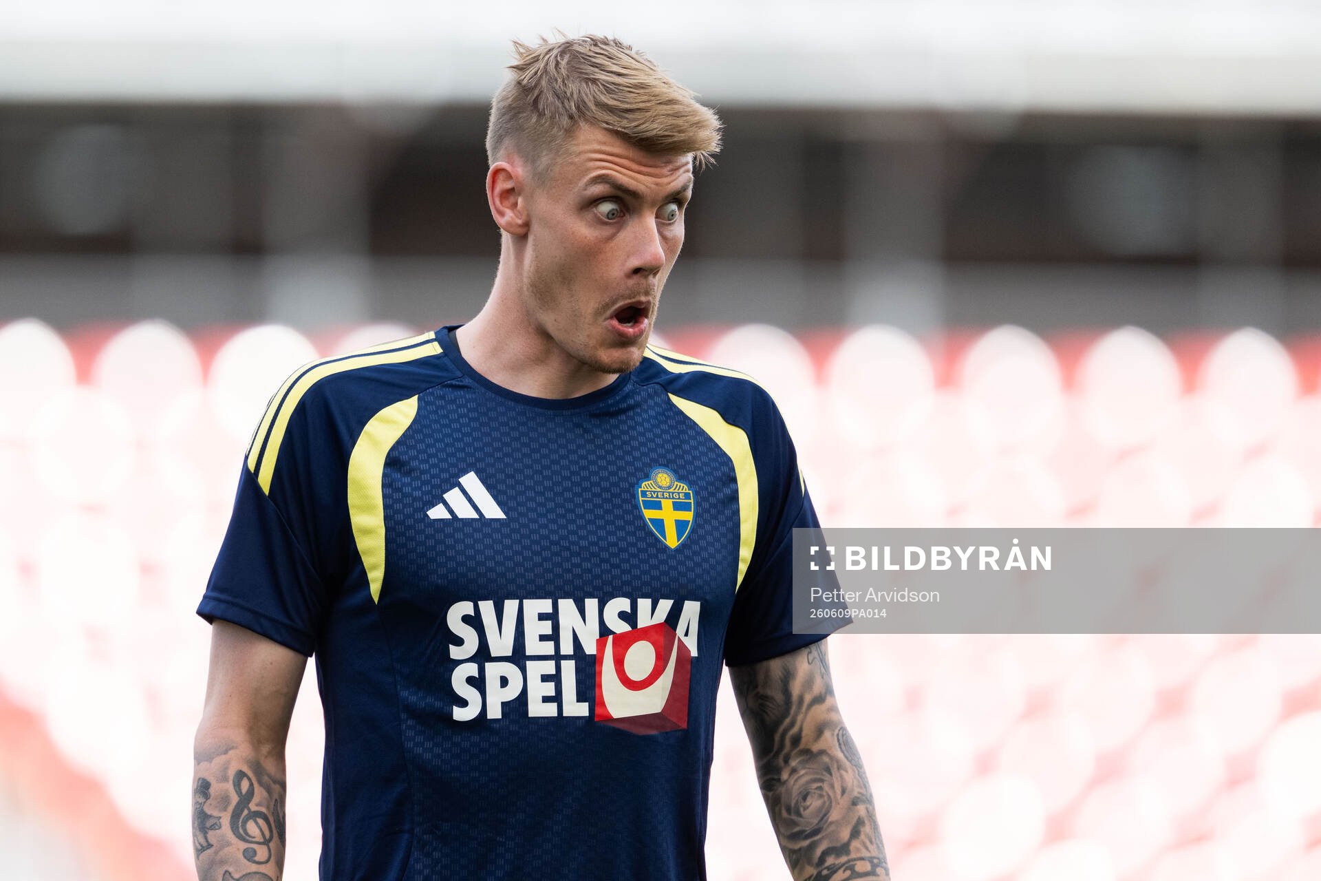 Eric Smith of the Swedish national football team at a
