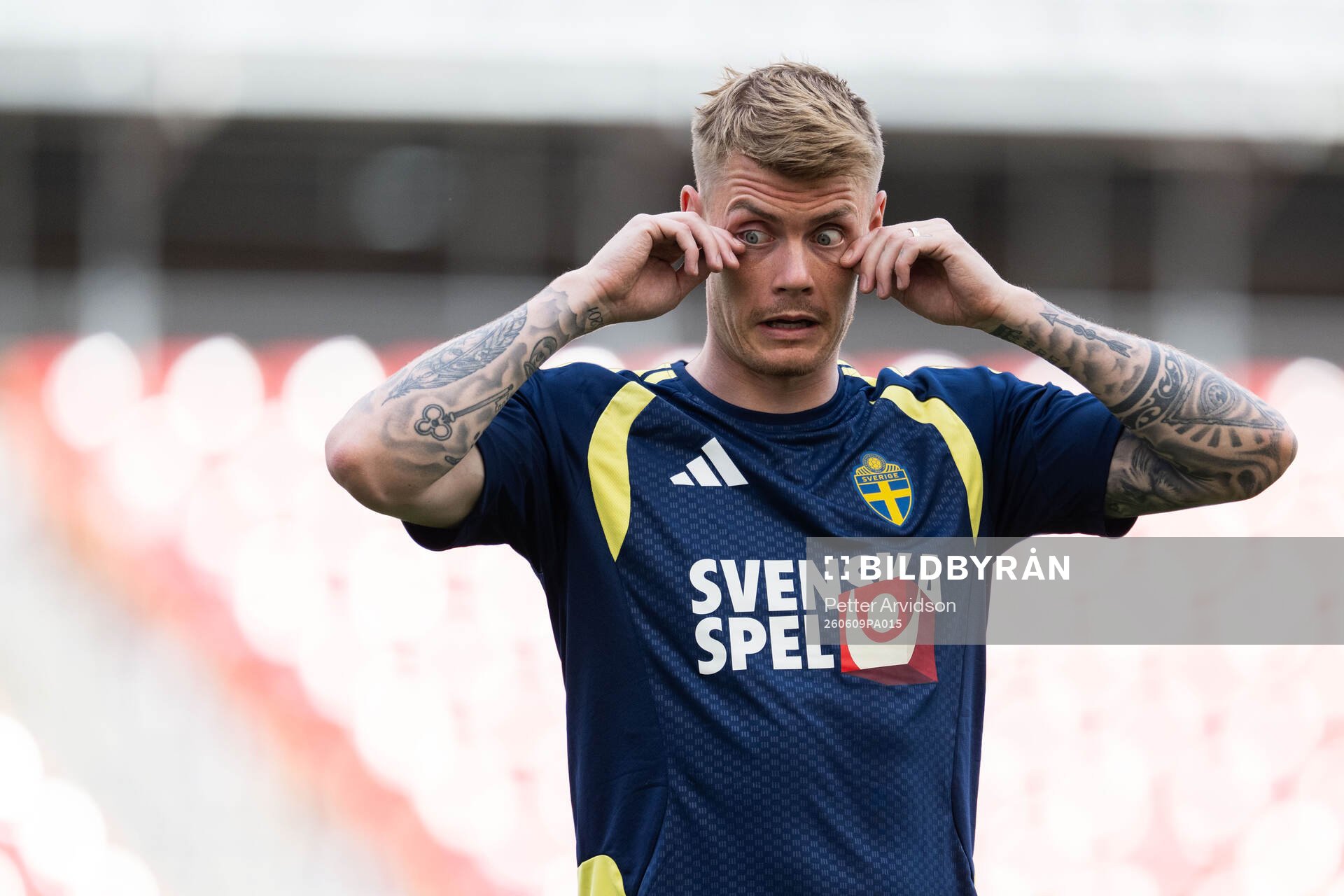 Eric Smith of the Swedish national football team at a
