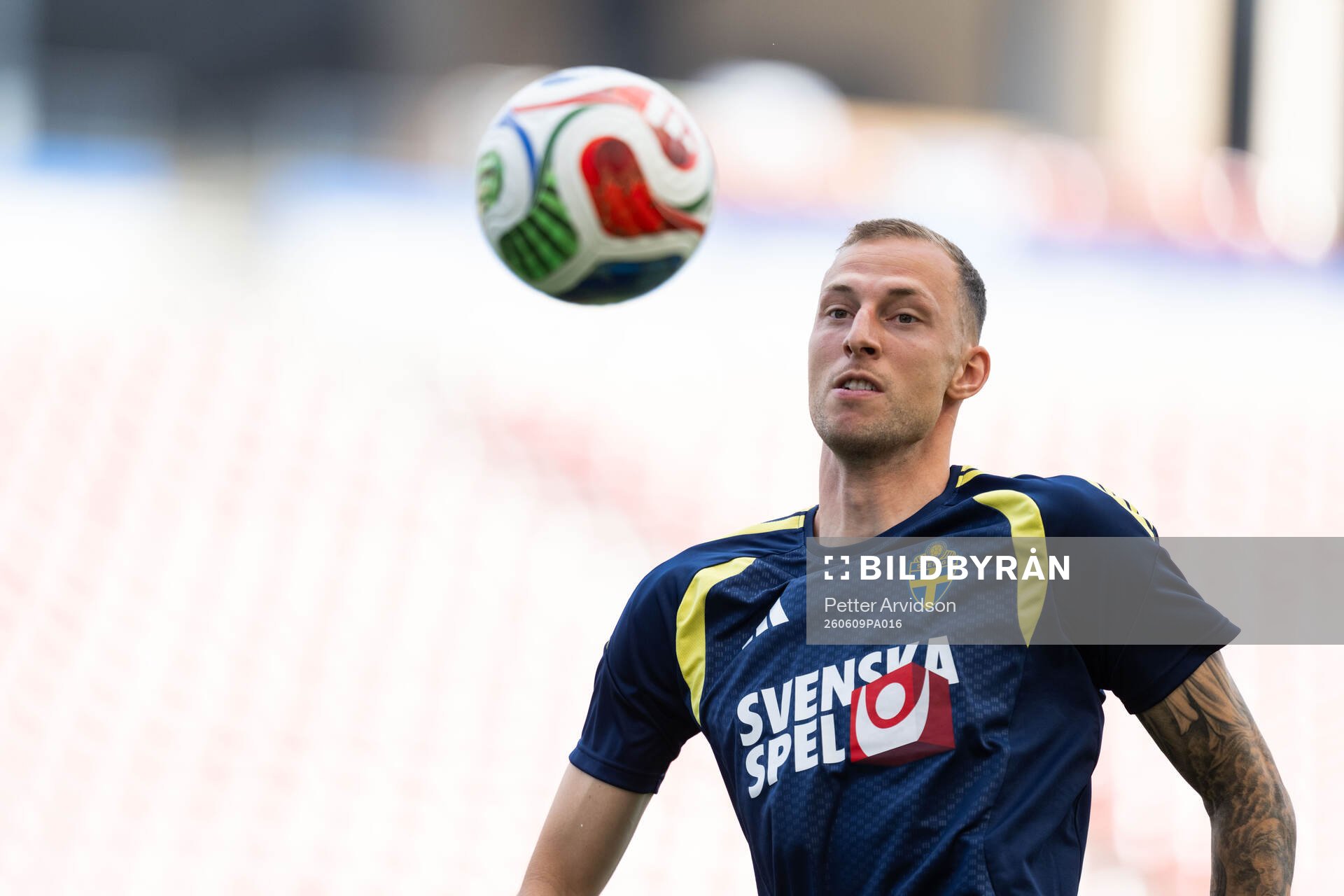 Gustaf Nilsson of the Swedish national football team at a