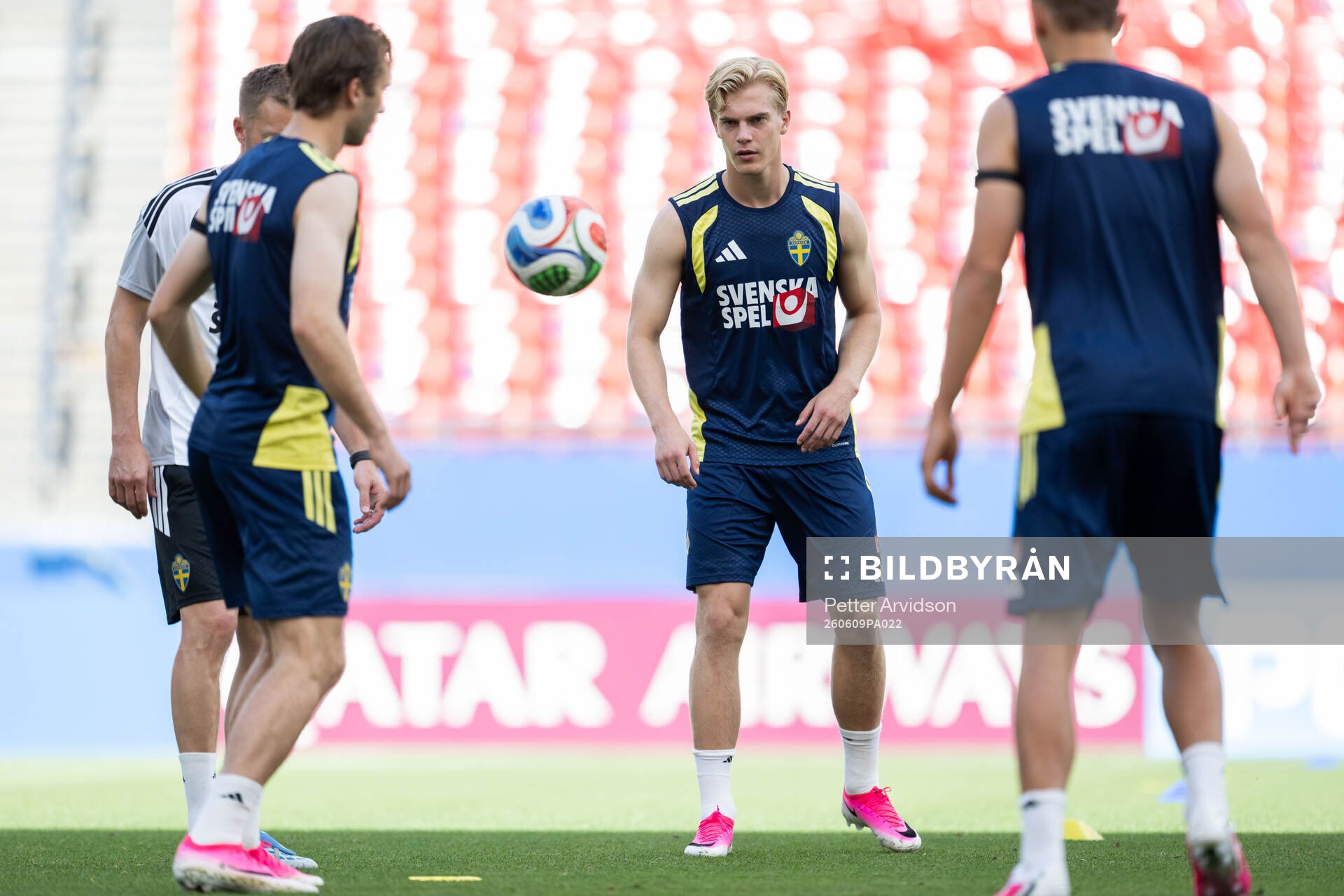 Lucas Bergvall of the Swedish national football team at a