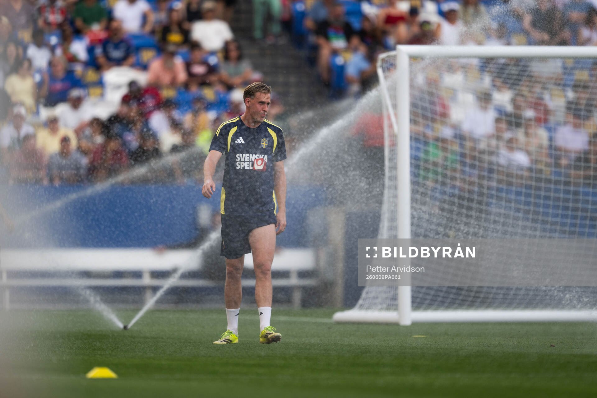 Herman Johansson of the Swedish national football team at a