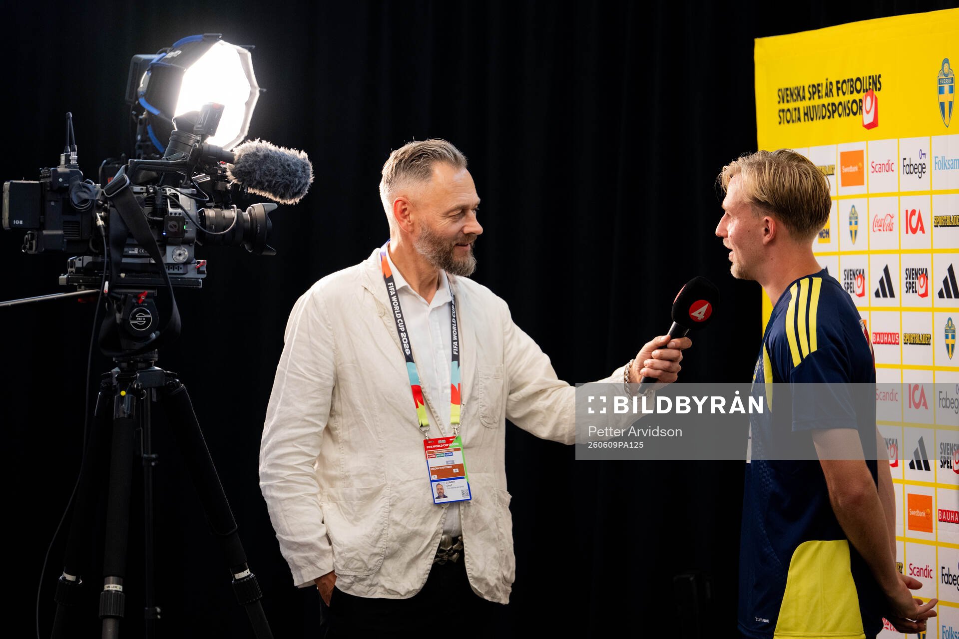 Olof Lundh of Swedish broadcaster TV4 interviews Herman