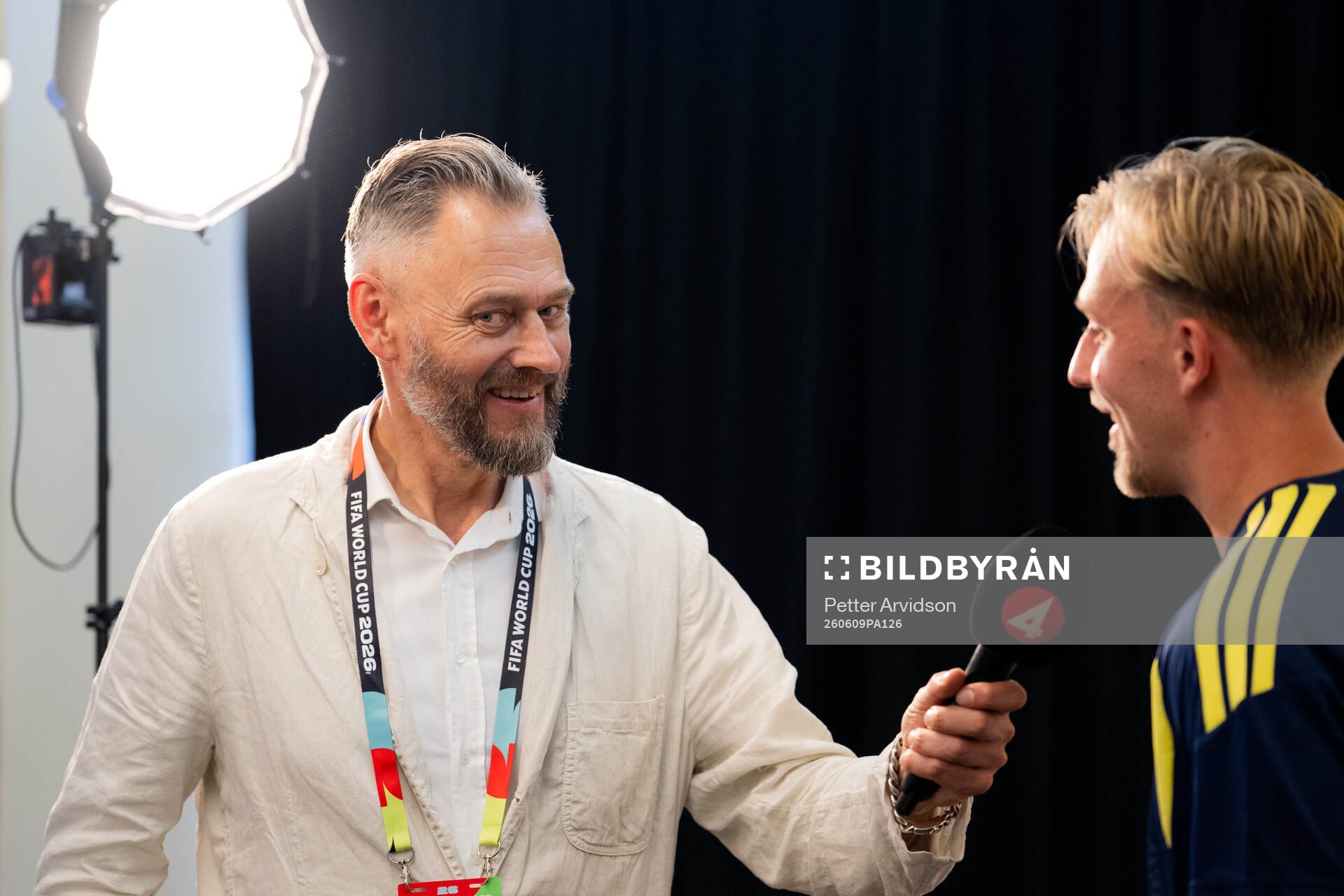 Olof Lundh of Swedish broadcaster TV4 interviews Herman
