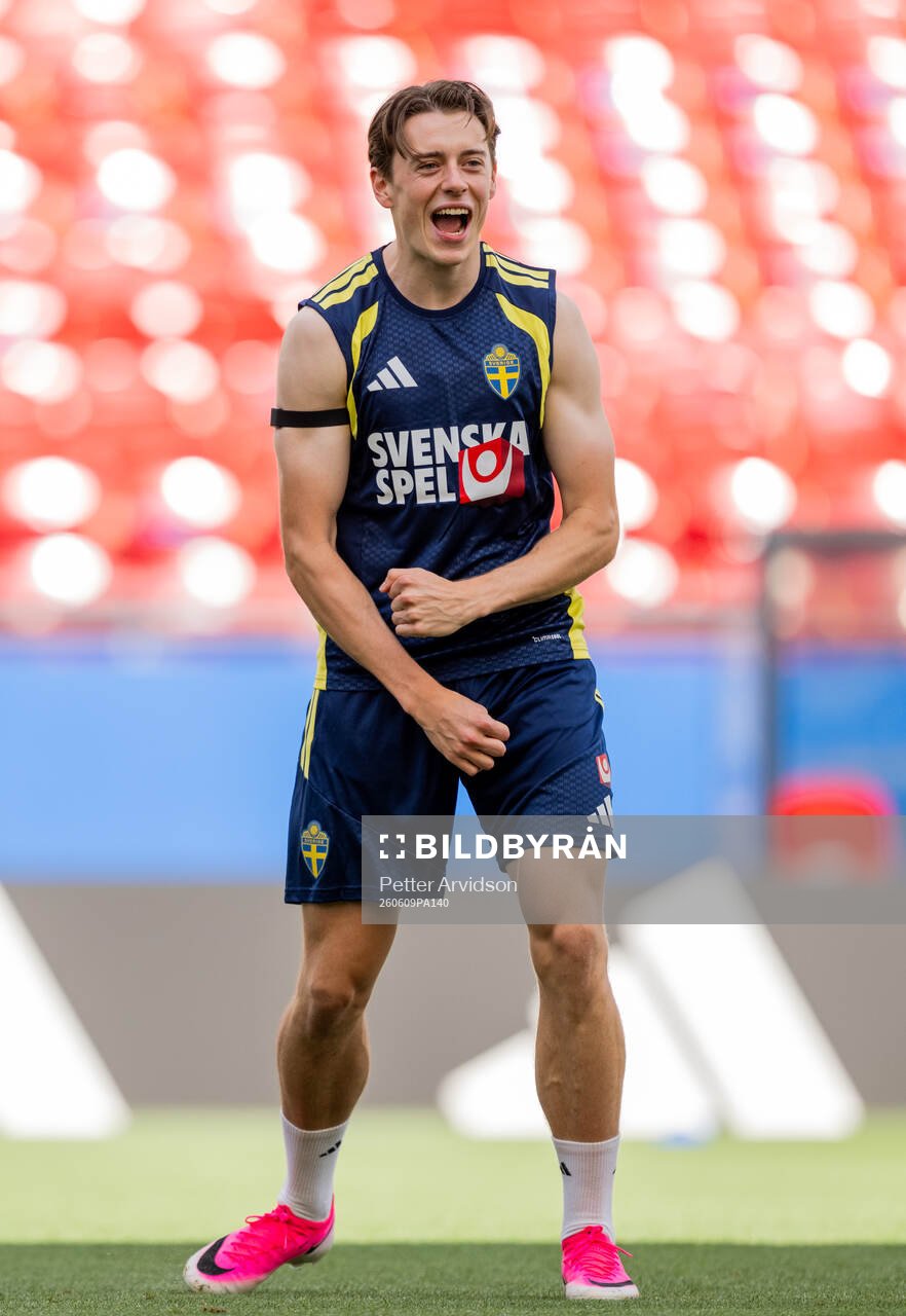 Elliot Stroud of the Swedish national football team at a