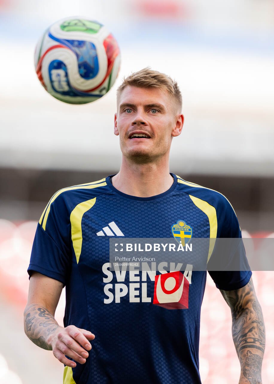 Eric Smith of the Swedish national football team at a