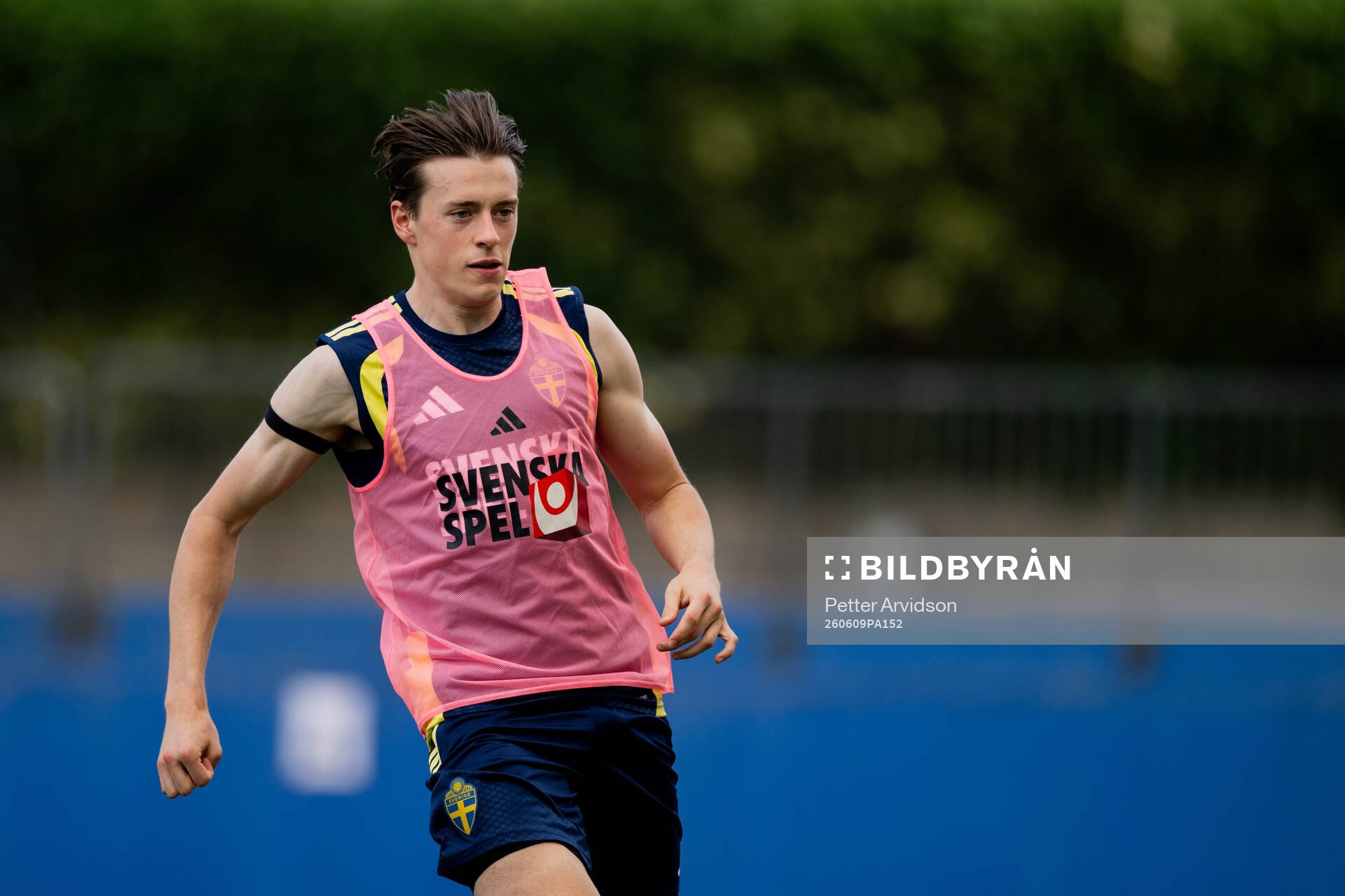 Elliot Stroud of the Swedish national football team at a