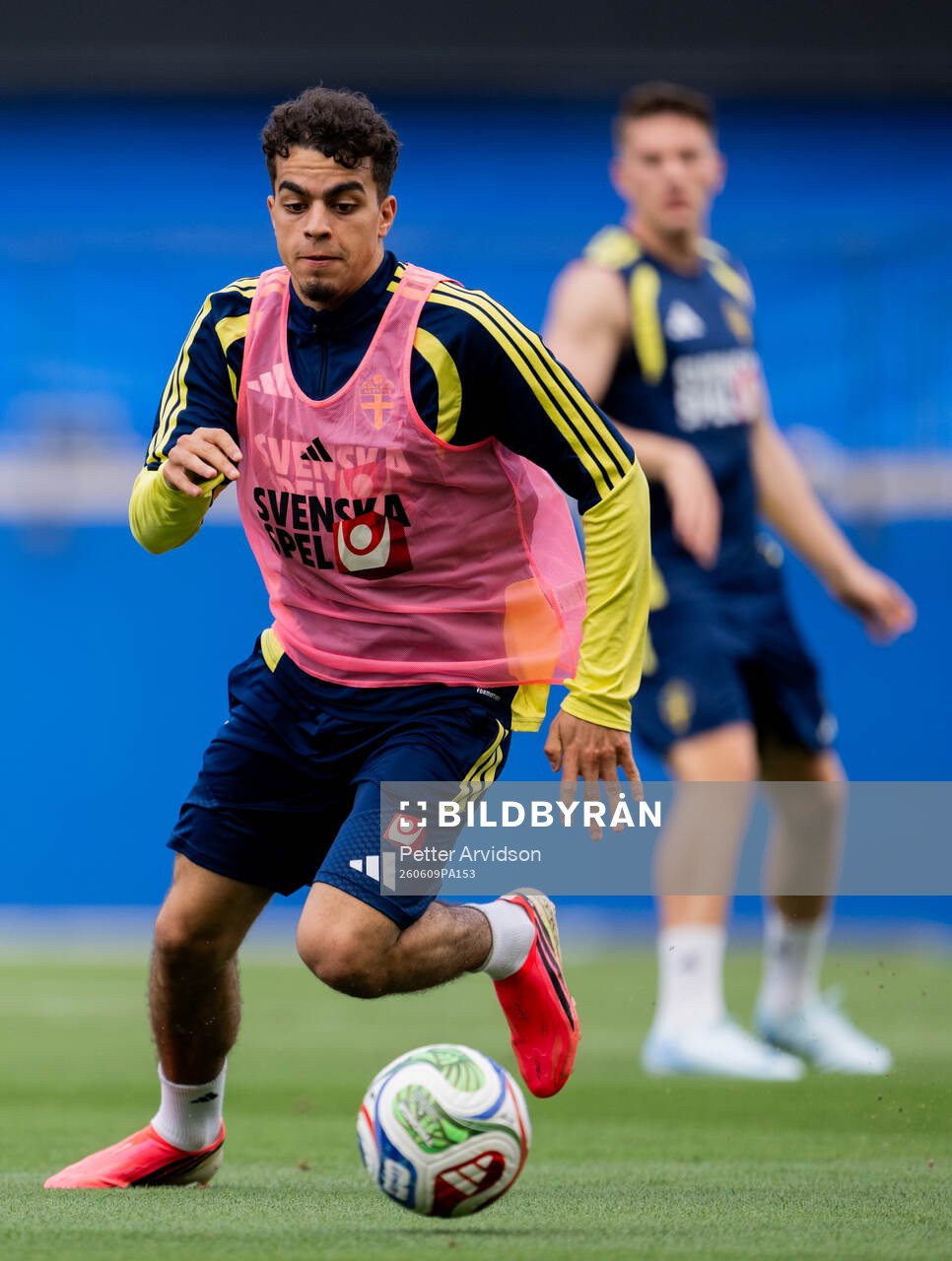 Yasin Ayari of the Swedish national football team at a