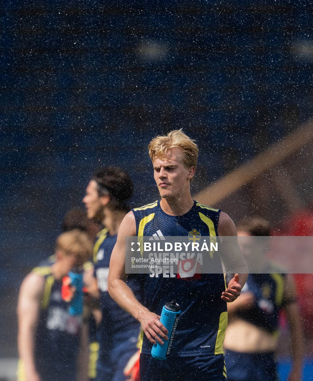 Lucas Bergvall of the Swedish national football team at a