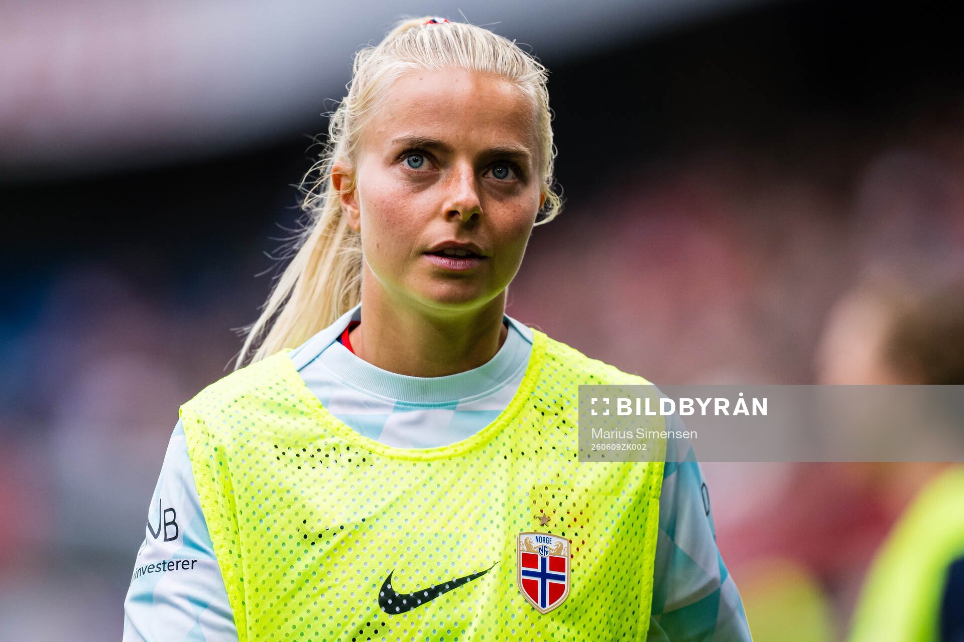 Emilie Woldvik of Norway warms up
