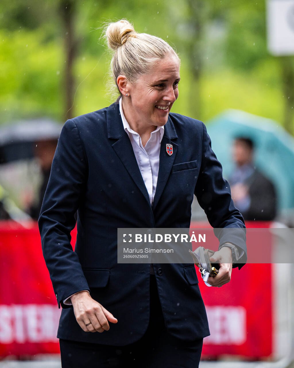Head coach Gemma Grainger of Norway arrives