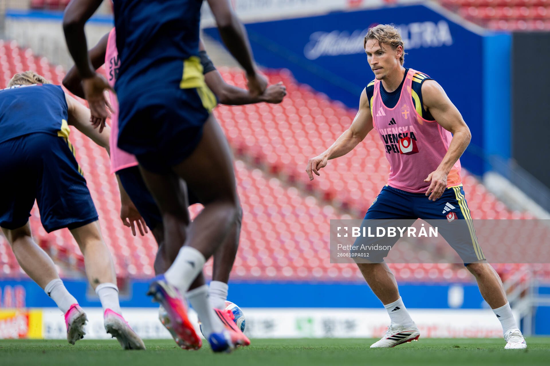 Carl Starfelt of the Swedish national football team at a