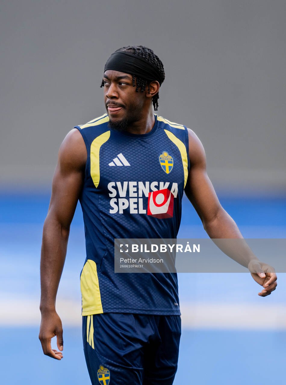 Anthony Elanga of the Swedish national football team at a