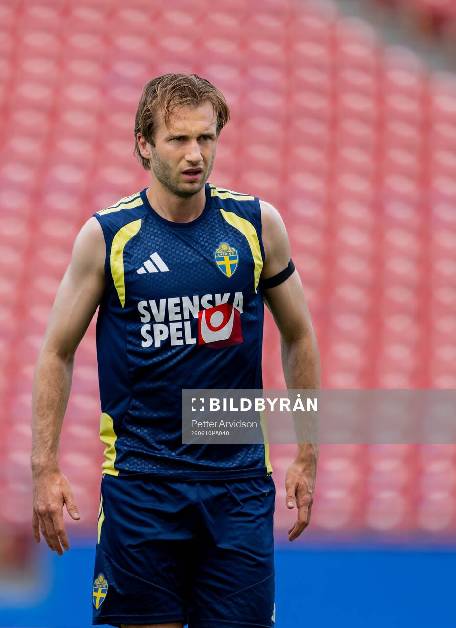 Benjamin Nygren of the Swedish national football team at a