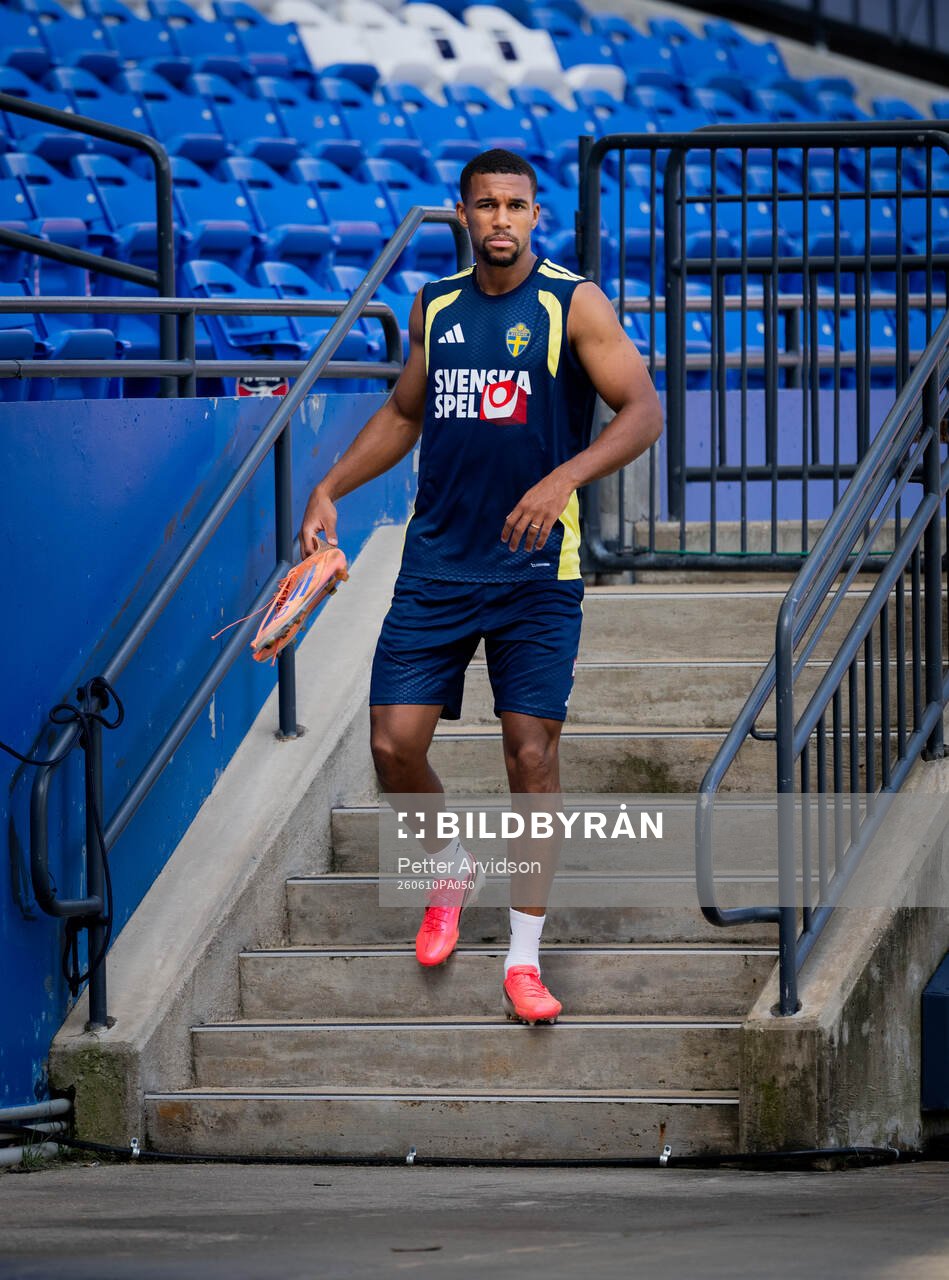 Isak Hien of the Swedish national football team at a