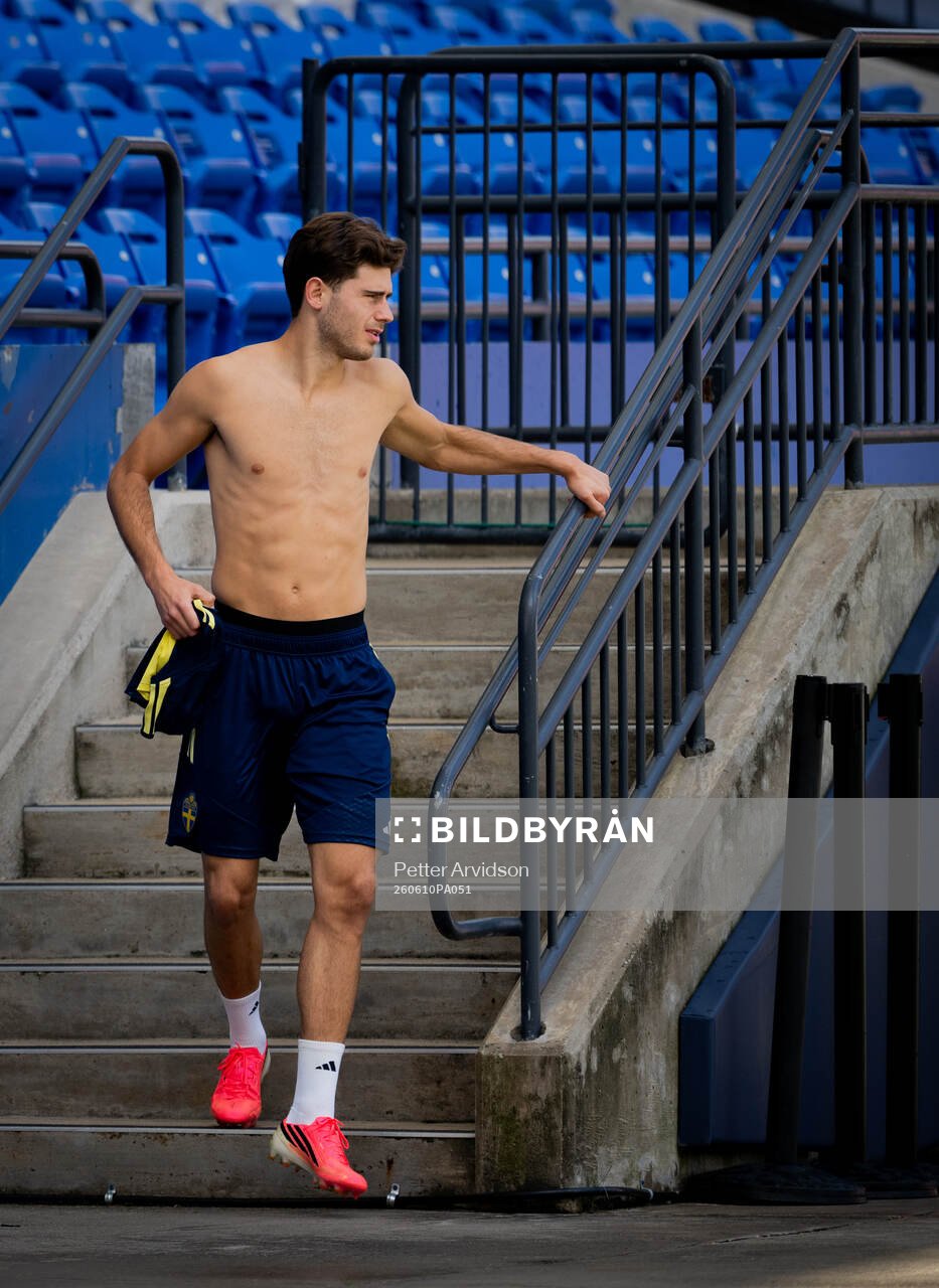 Besfort Zeneli of the Swedish national football team at a