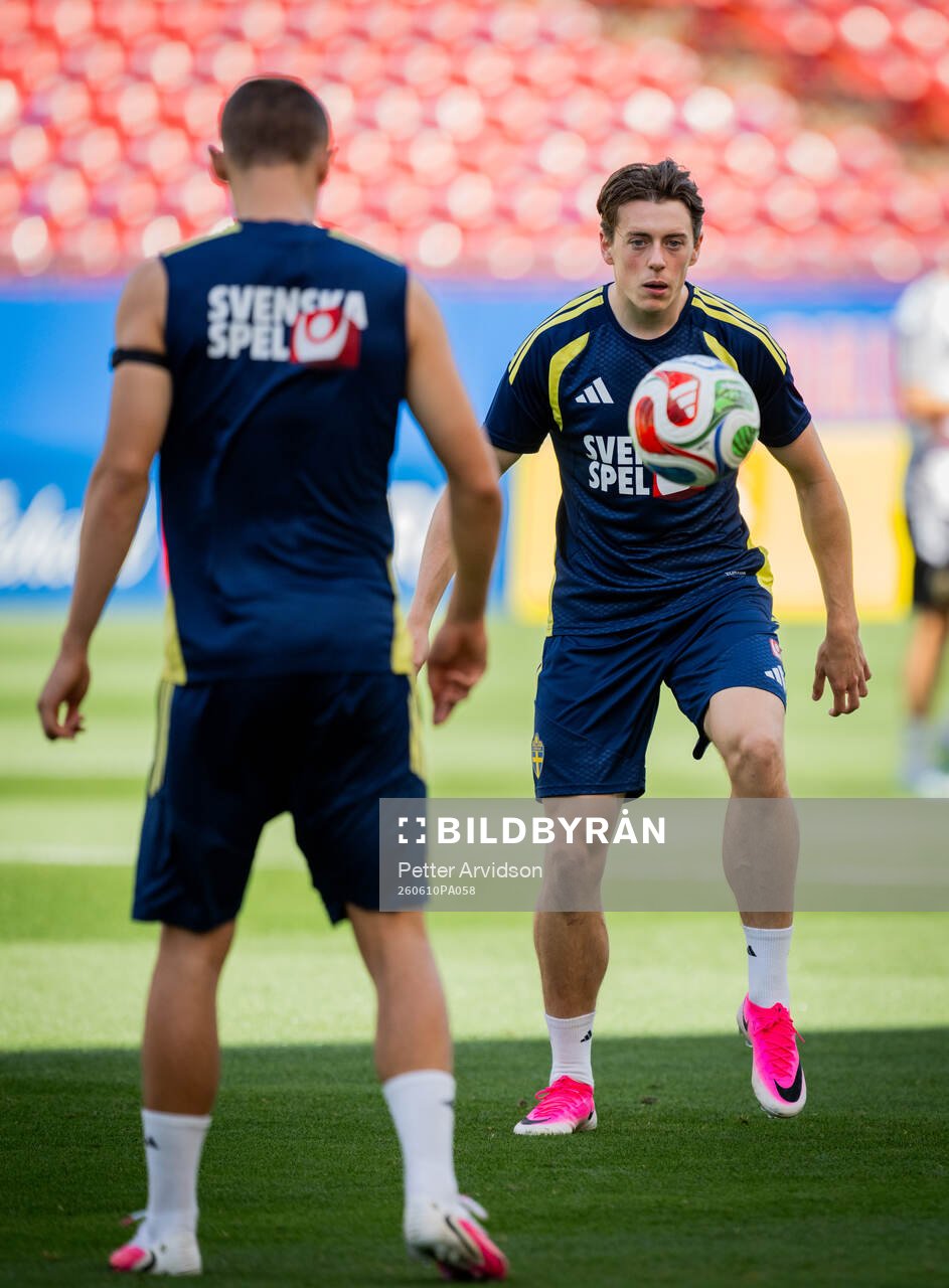 Elliot Stroud of the Swedish national football team at a