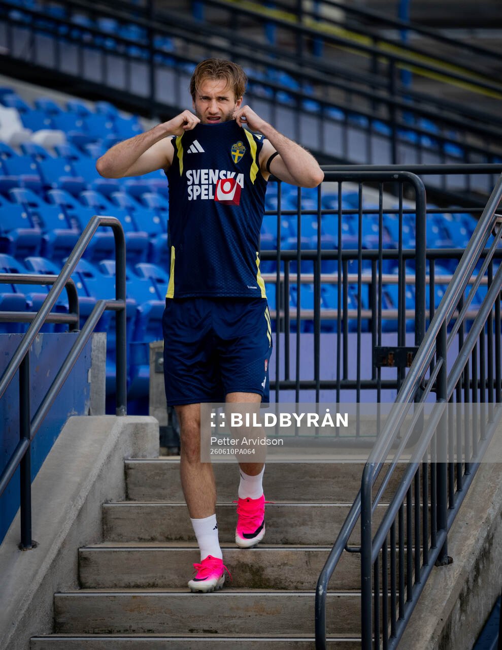 Benjamin Nygren of the Swedish national football team at a