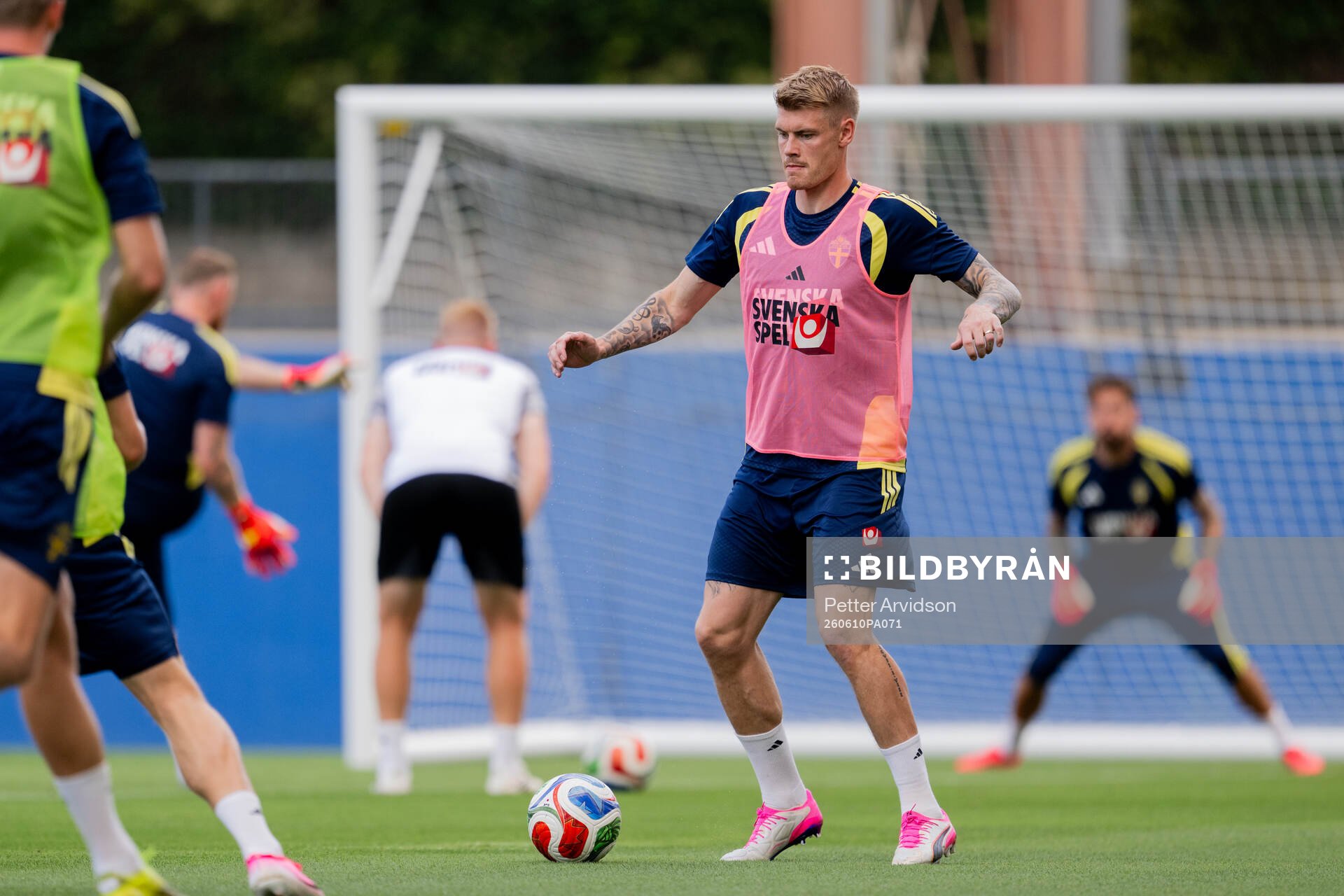 Eric Smith of the Swedish national football team at a