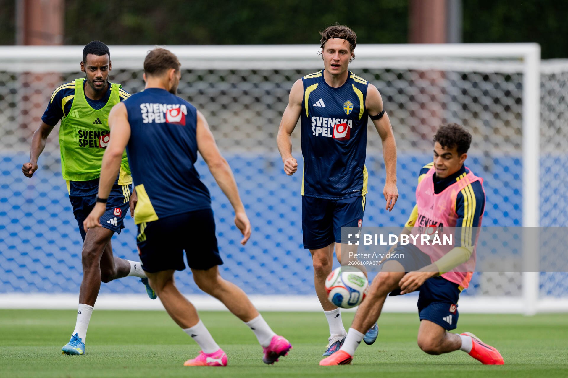 Alexander Isak, Mattias Svanberg and Yasin Ayari of the