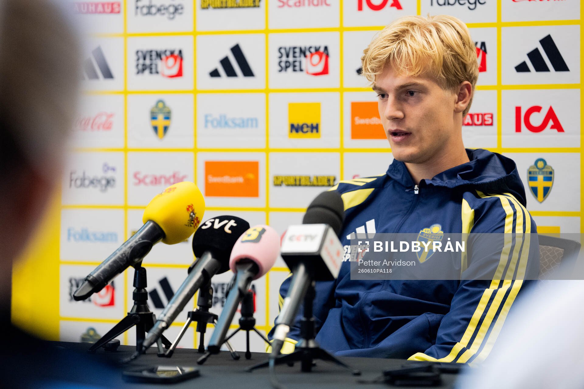 Lucas Bergvall of the Swedish men's national football team