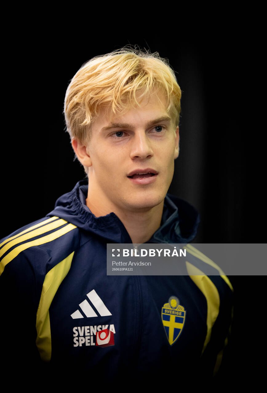 Lucas Bergvall of the Swedish men's national football team