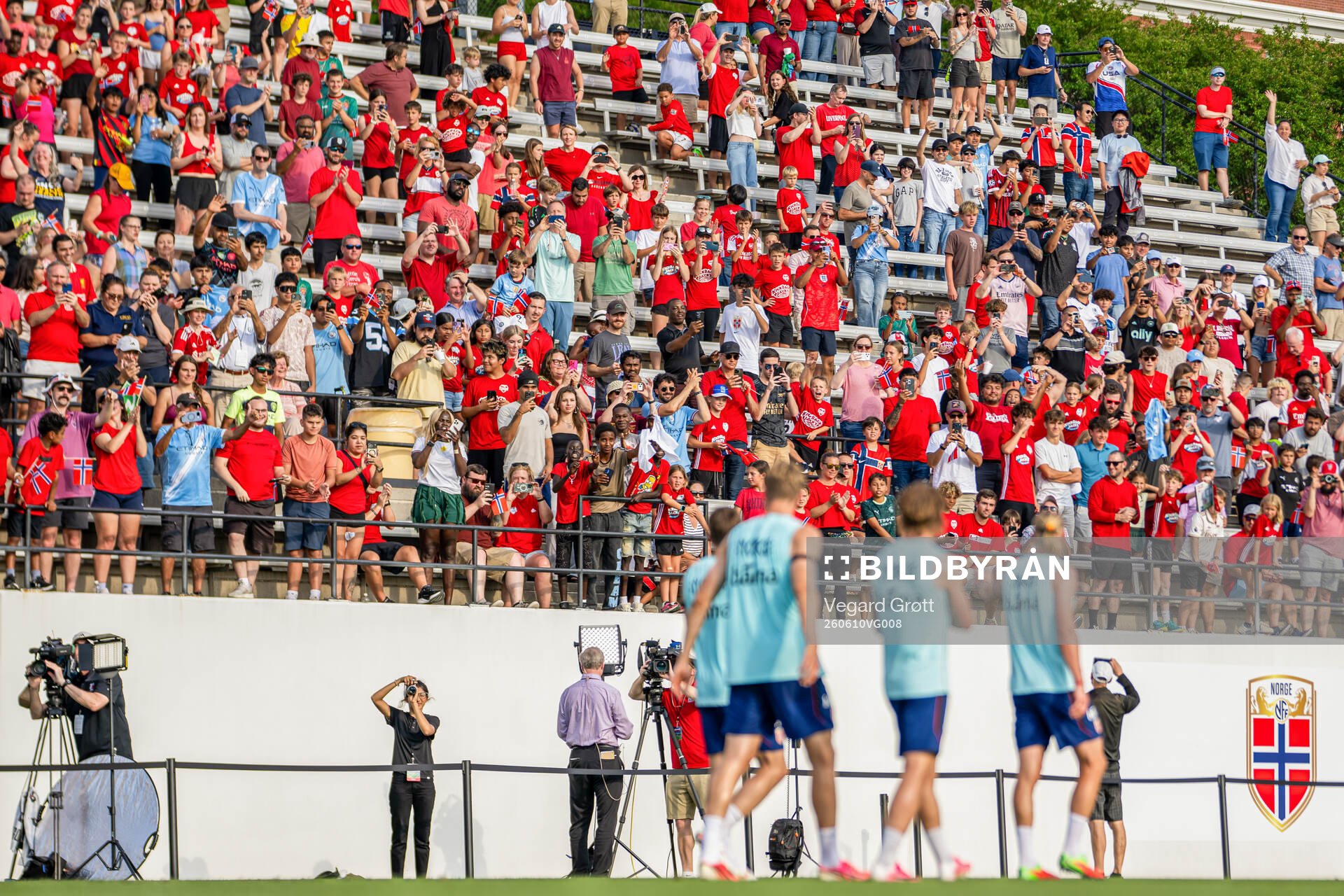 of the Norwegian national football team at a training