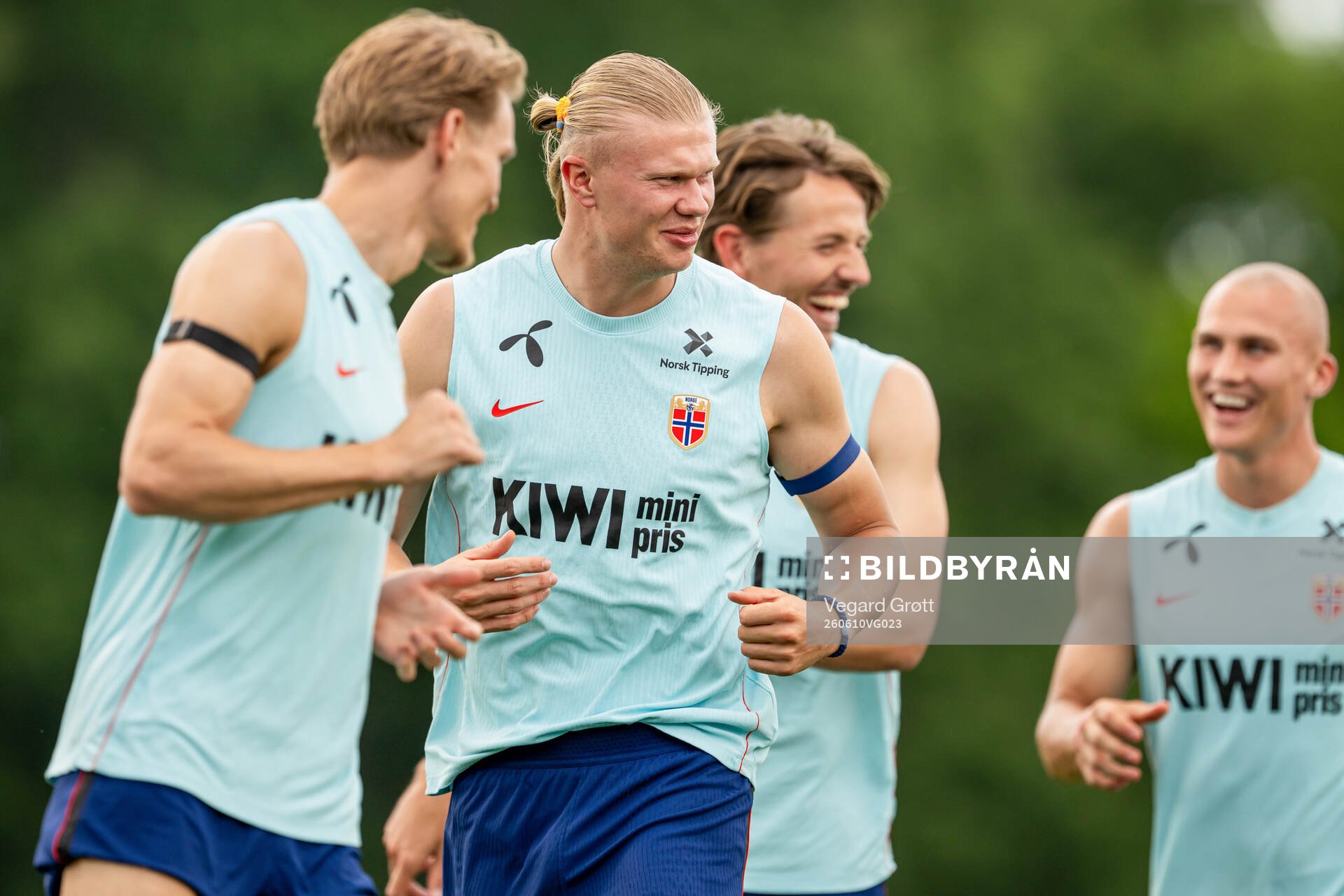 Martin Ødegaard, Erling Braut Haaland, Sander Berge and